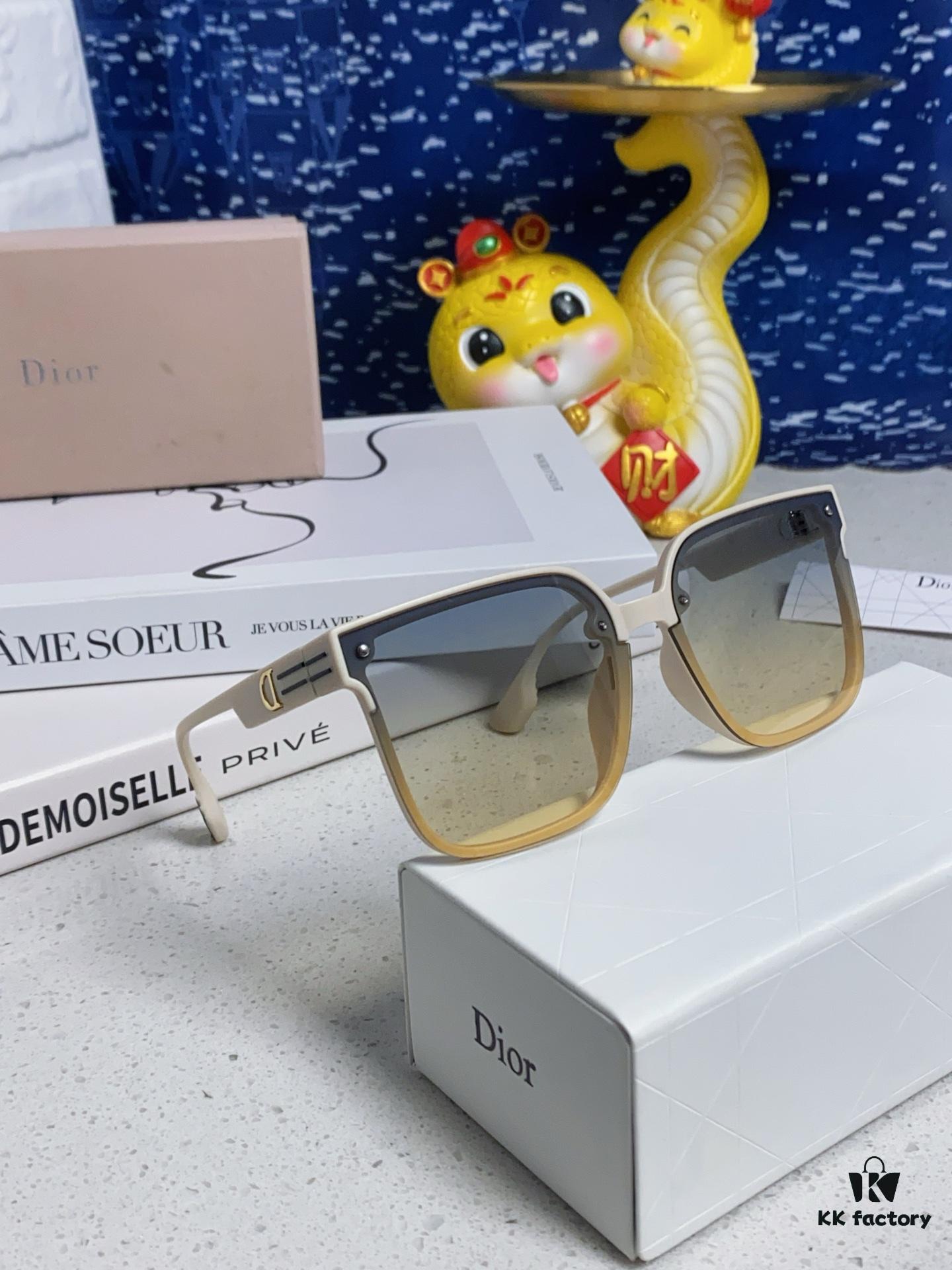 Dior 2025 New Arrival Sunglasses for Women, Stylish Oversized Square Frame, Korean-Inspired Trendy Glasses, Slimming UV-Protective Sunglasses for Round Faces