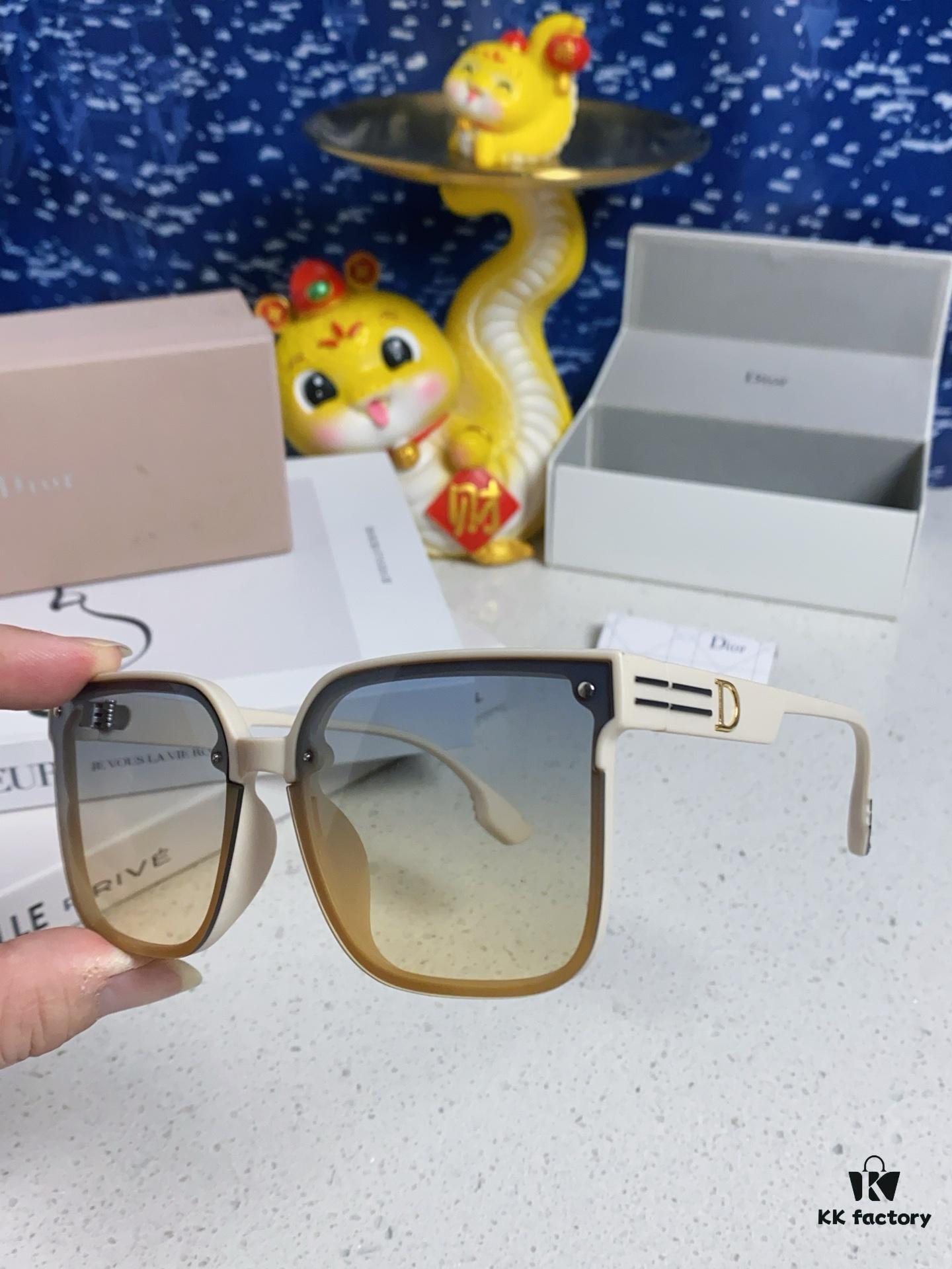 Dior 2025 New Arrival Sunglasses for Women, Stylish Oversized Square Frame, Korean-Inspired Trendy Glasses, Slimming UV-Protective Sunglasses for Round Faces