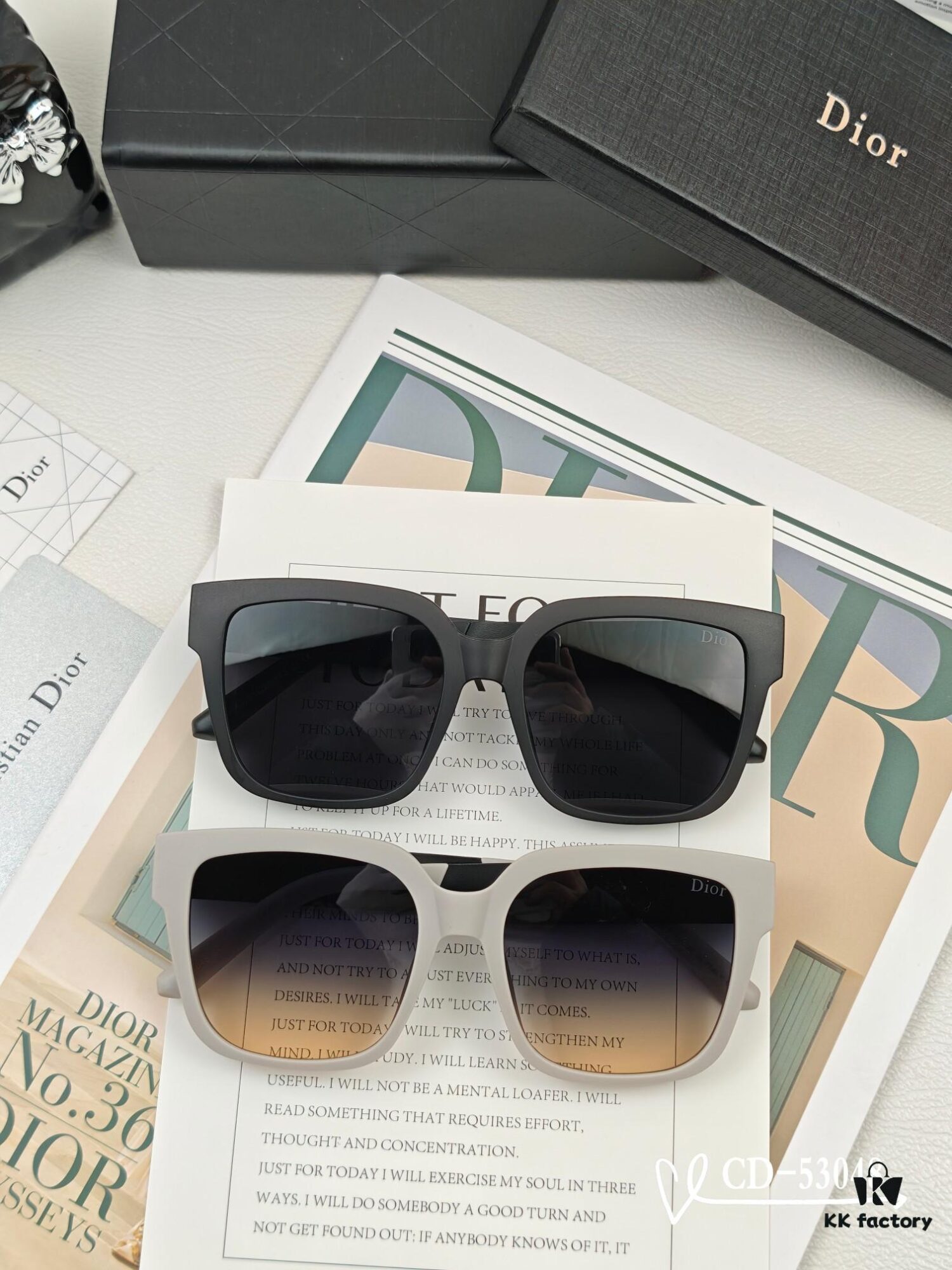 DIOR France TR90 Lightweight Sunglasses with Polarized Lenses, Model 53048