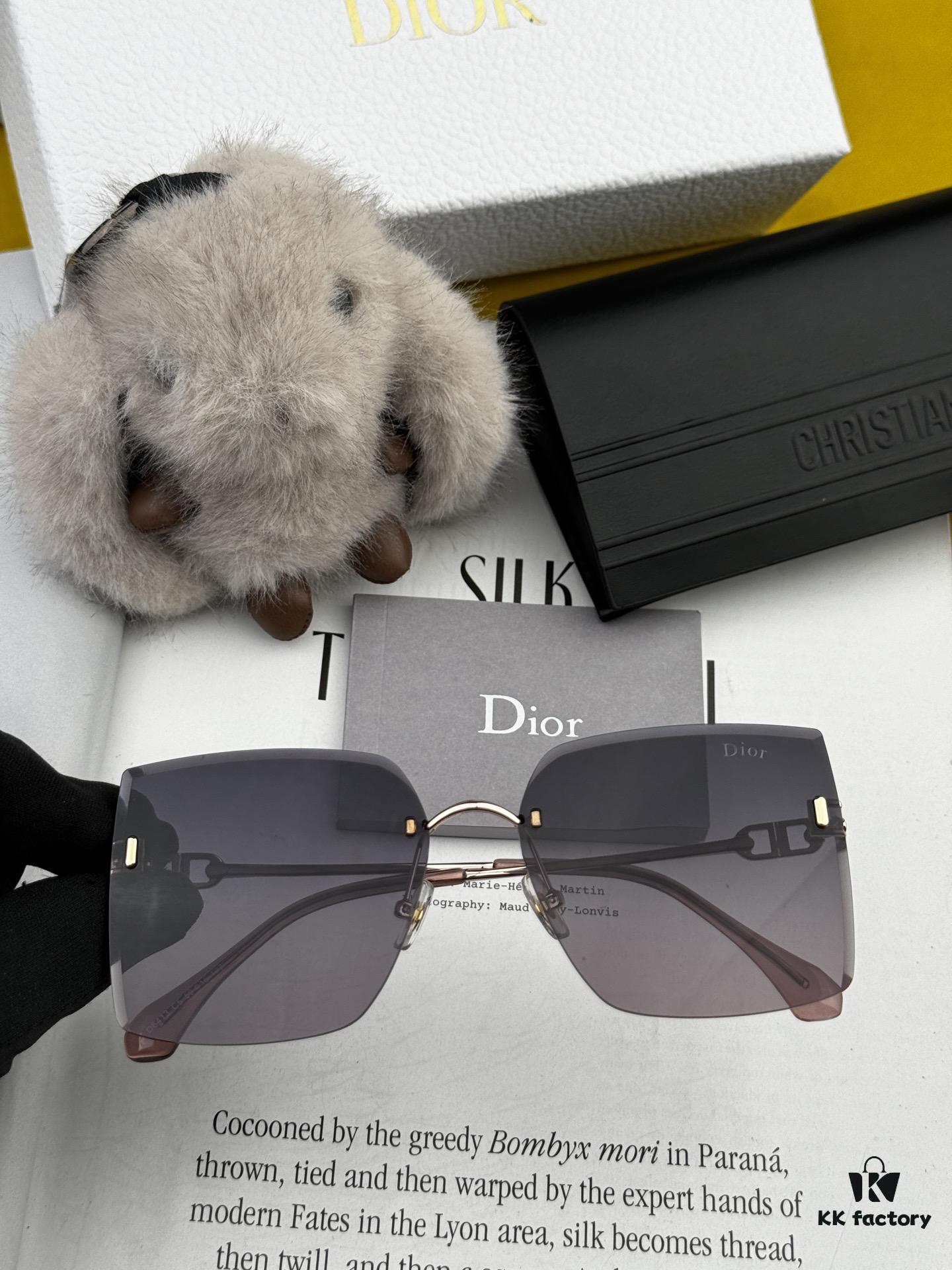 DIOR Nylon Polarized Unisex Sunglasses, Frameless Polygonal Design, UV-Protective Nylon Polarized Lenses, Suitable for All Face Shapes, Stylish with Coats or Dresses, Model: CD3641