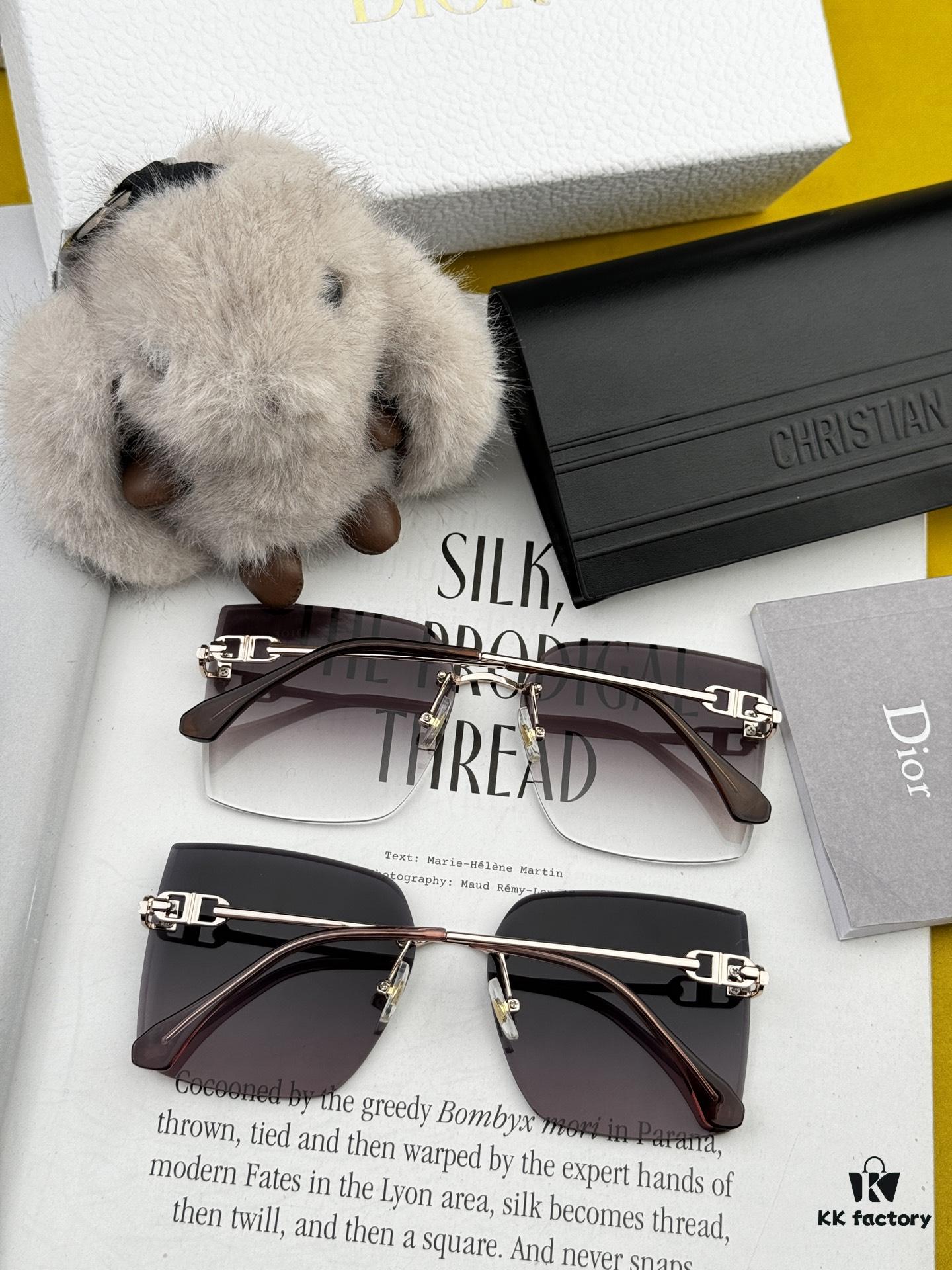 DIOR Nylon Polarized Unisex Sunglasses, Frameless Polygonal Design, UV-Protective Nylon Polarized Lenses, Suitable for All Face Shapes, Stylish with Coats or Dresses, Model: CD3641