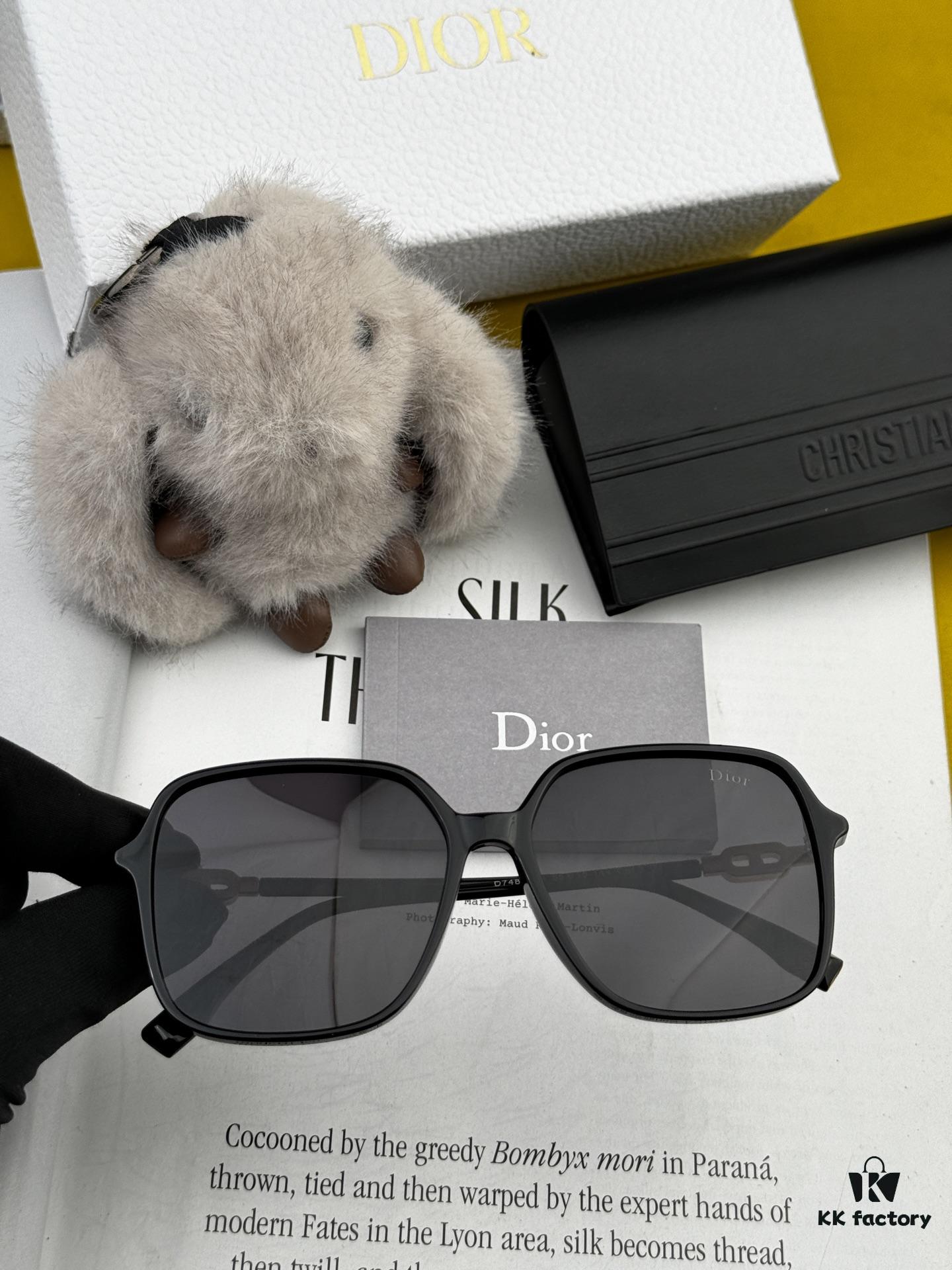 DIOR 2025 Spring New Arrival Trendy Best-Selling Fashion Round Frame Polarized Sunglasses High-Quality Lightweight TR Frame Women's HD Thickened Polarized Sunglasses