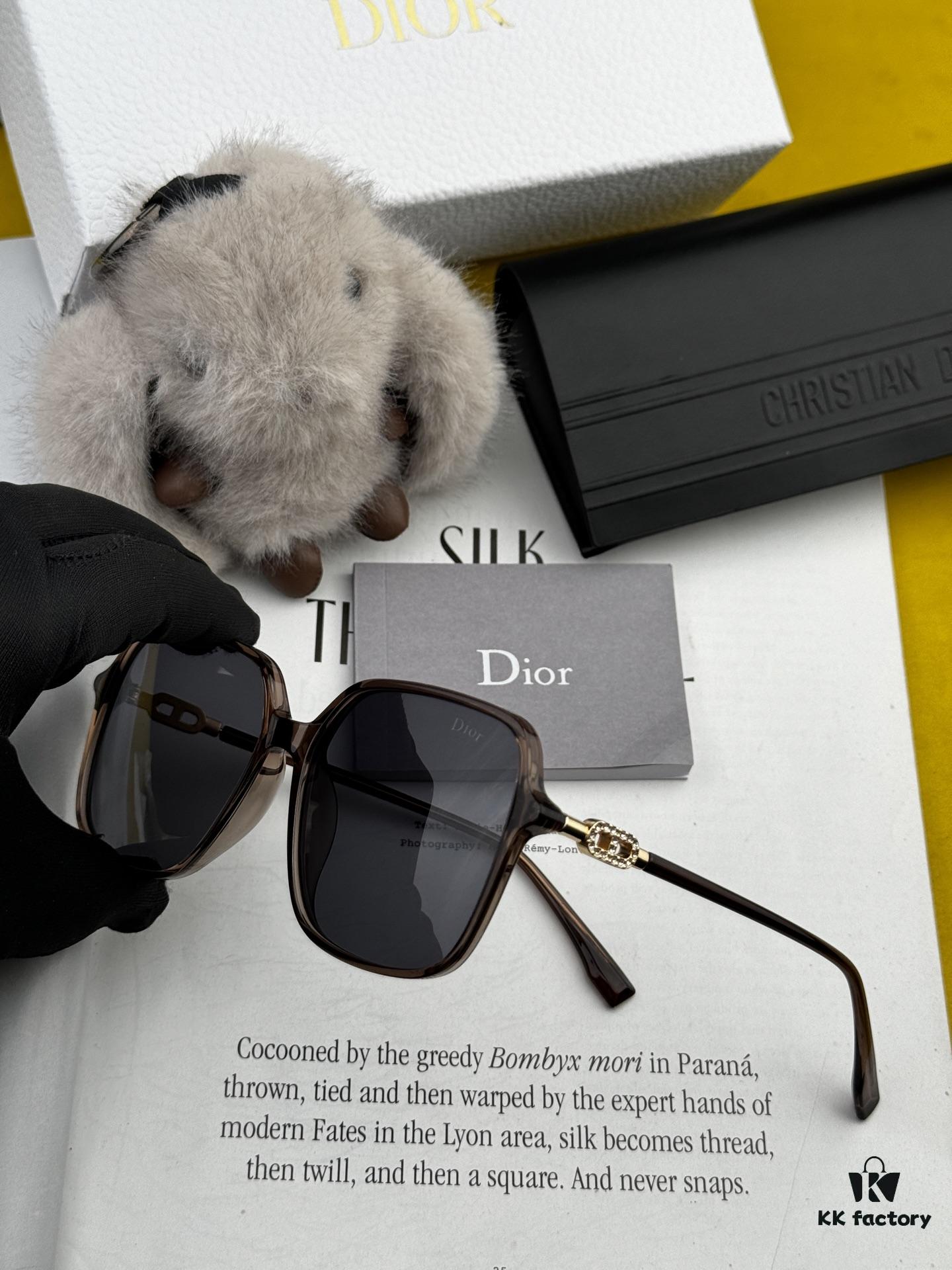 DIOR 2025 Spring New Arrival Trendy Best-Selling Fashion Round Frame Polarized Sunglasses High-Quality Lightweight TR Frame Women's HD Thickened Polarized Sunglasses