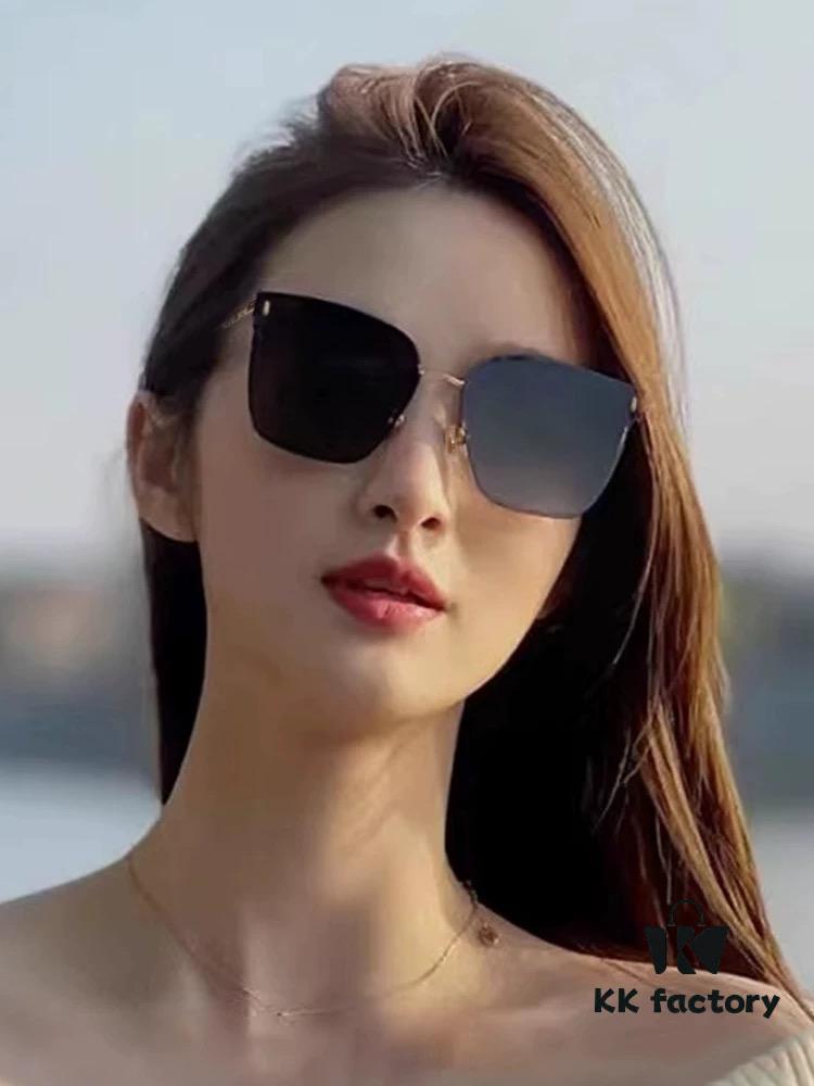 Nylon Polarized Series DIOR Frameless Sunglasses with Polygonal Design, Universal Fit for All Face Shapes, Stylish with Coats or Dresses, Polarized Nylon Lenses for UV Protection