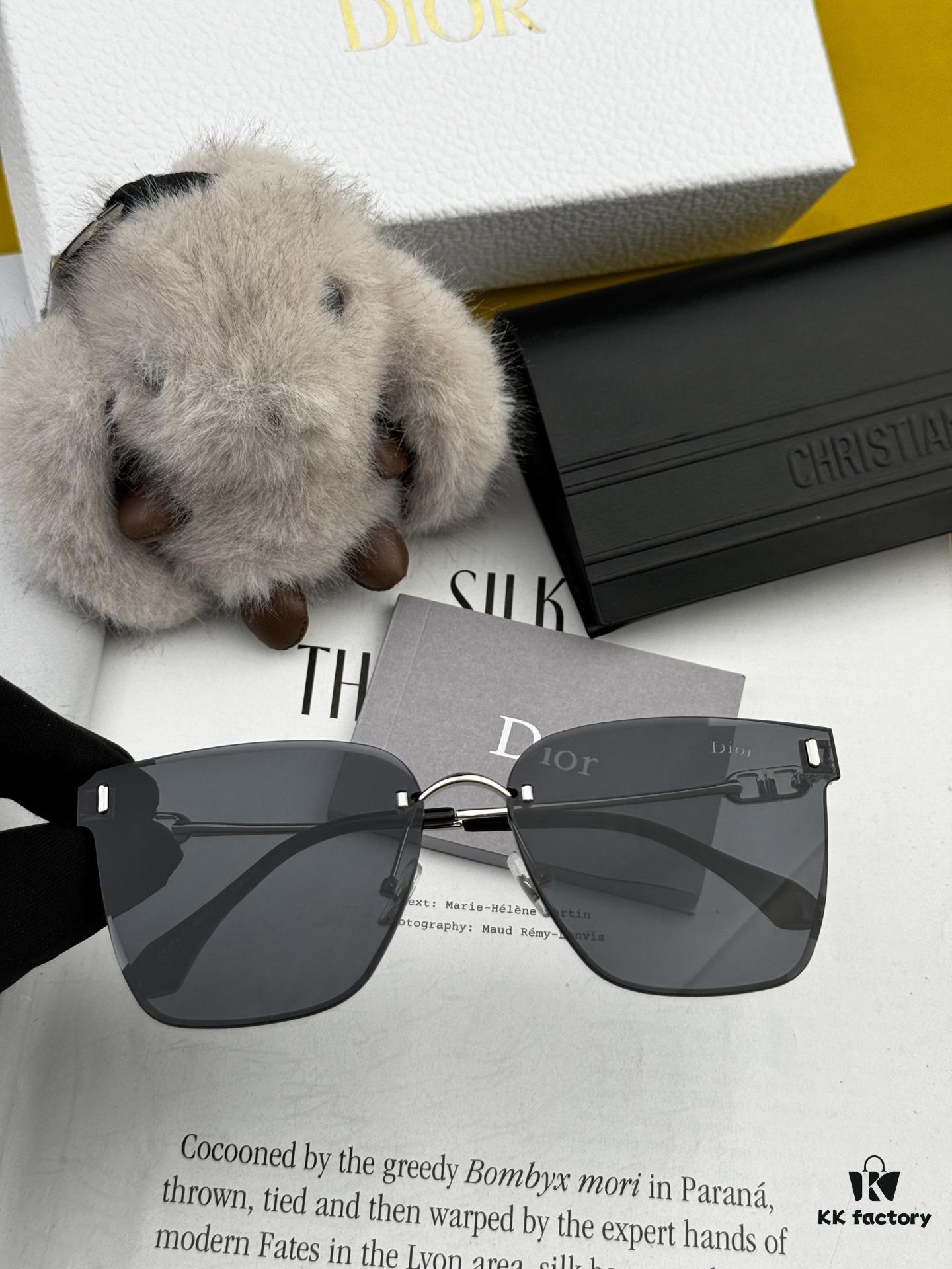 Nylon Polarized Series DIOR Frameless Sunglasses with Polygonal Design, Universal Fit for All Face Shapes, Stylish with Coats or Dresses, Polarized Nylon Lenses for UV Protection