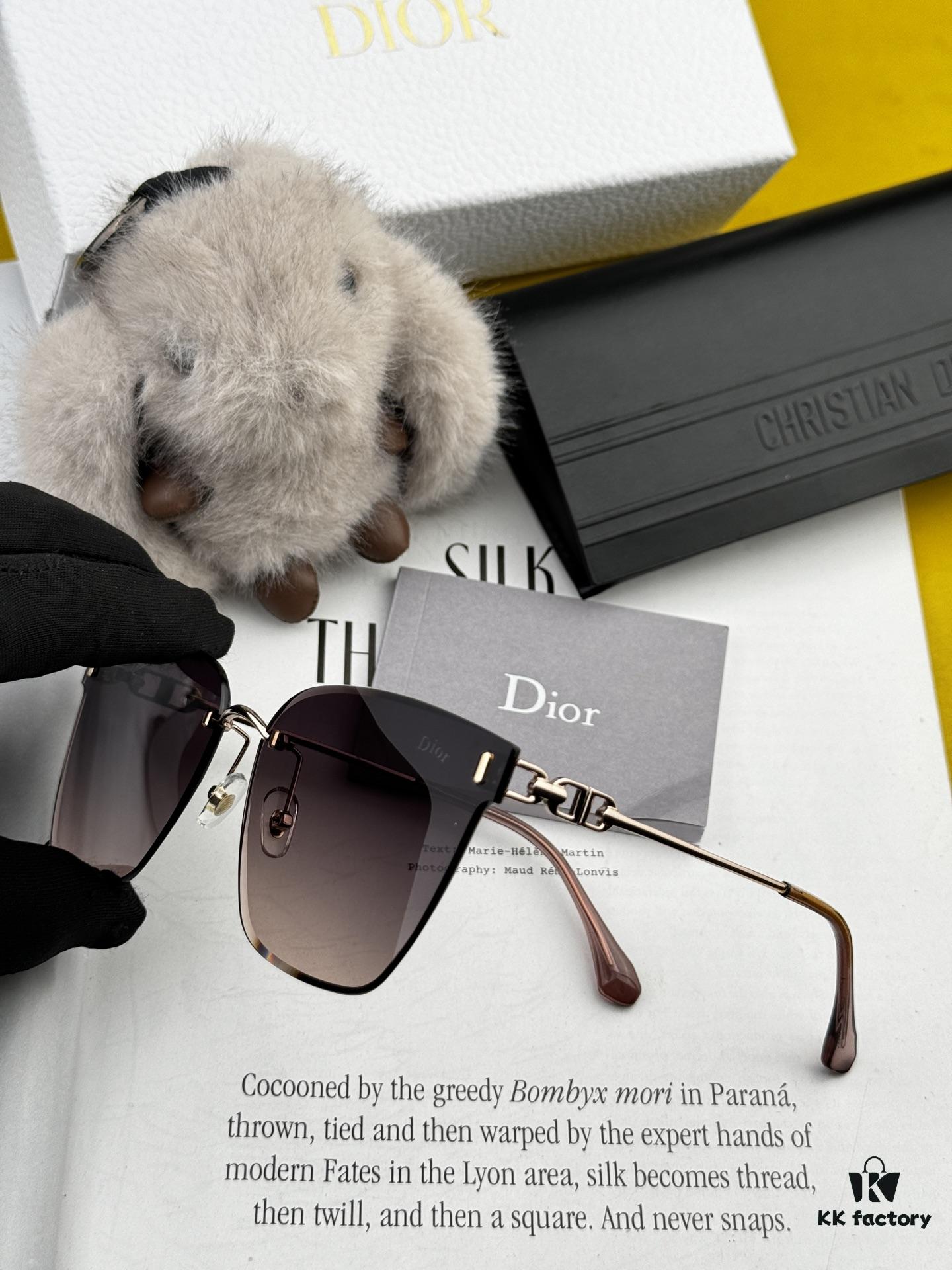 Nylon Polarized Series DIOR Frameless Sunglasses with Polygonal Design, Universal Fit for All Face Shapes, Stylish with Coats or Dresses, Polarized Nylon Lenses for UV Protection