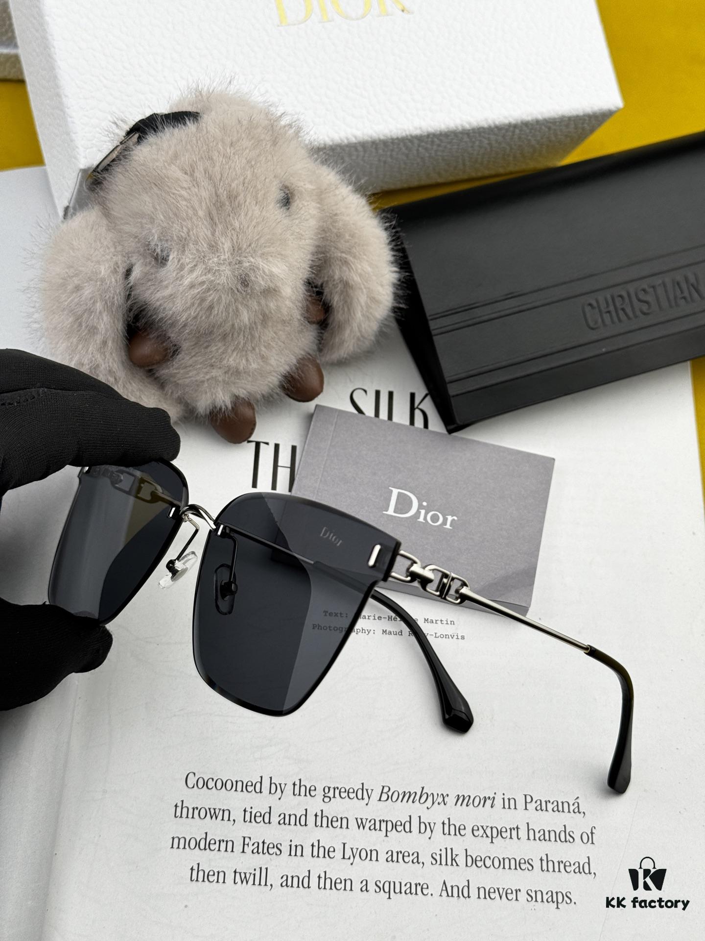 Nylon Polarized Series DIOR Frameless Sunglasses with Polygonal Design, Universal Fit for All Face Shapes, Stylish with Coats or Dresses, Polarized Nylon Lenses for UV Protection