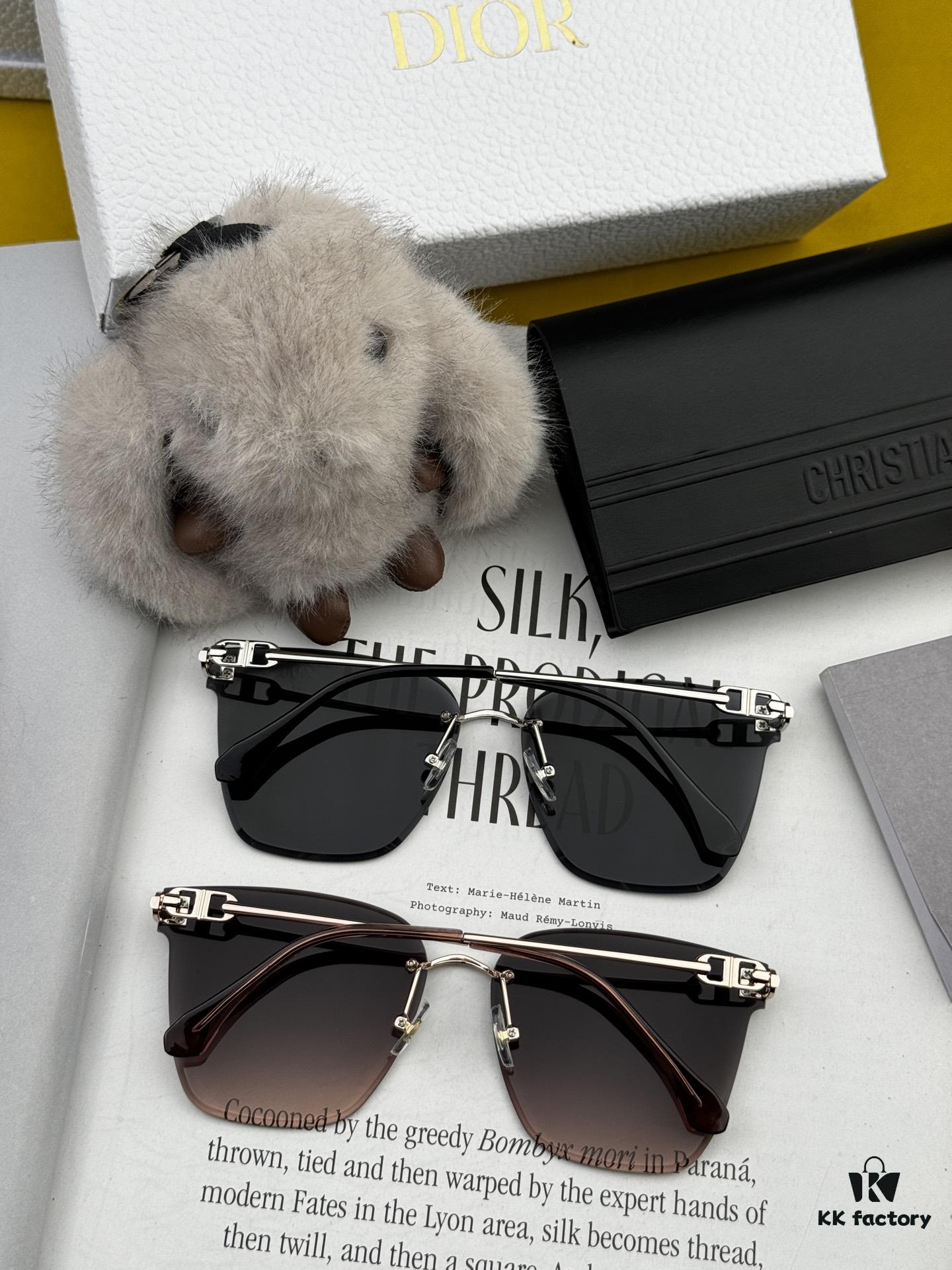 Nylon Polarized Series DIOR Frameless Sunglasses with Polygonal Design, Universal Fit for All Face Shapes, Stylish with Coats or Dresses, Polarized Nylon Lenses for UV Protection