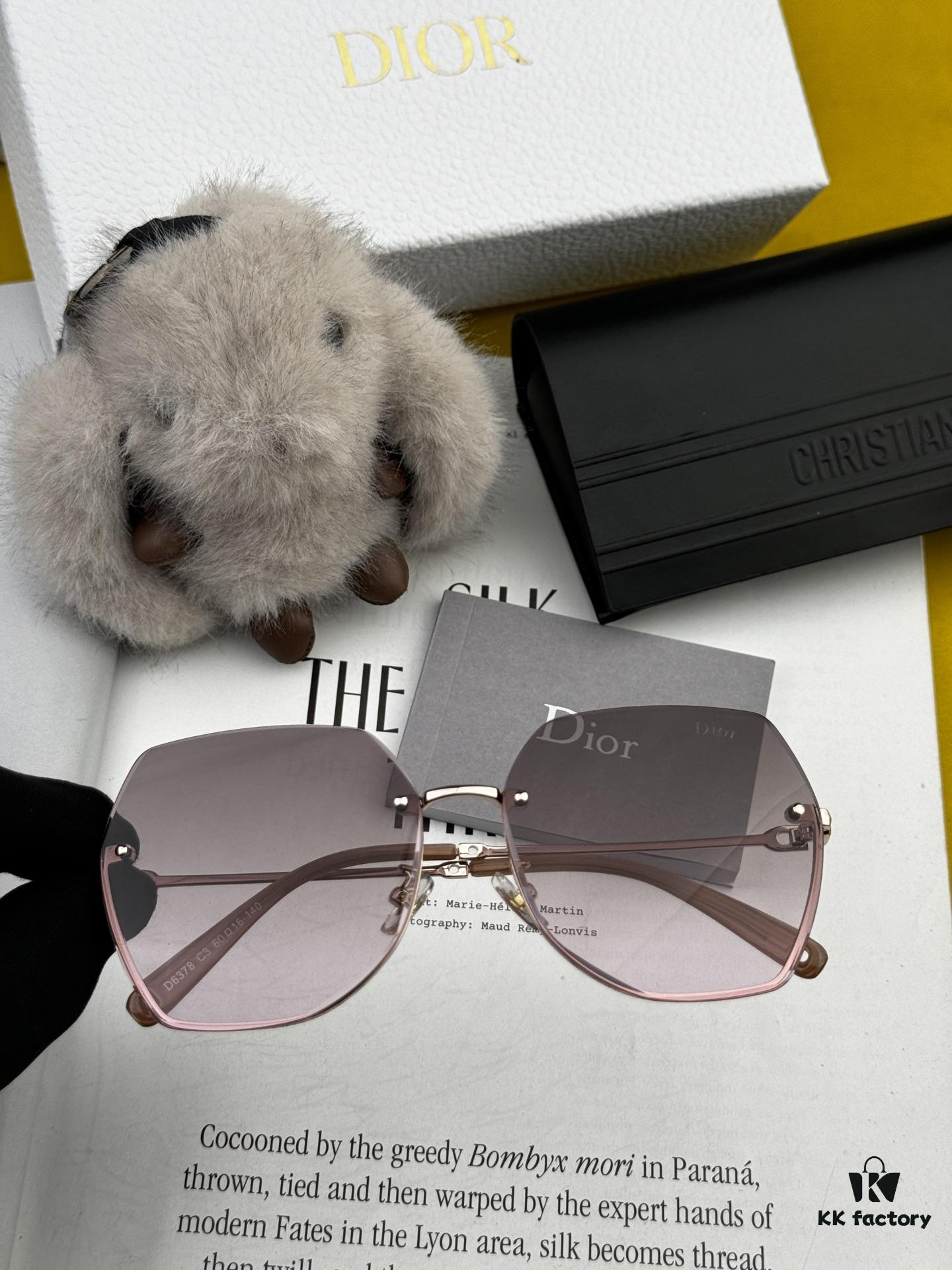 Nylon Polarized Series DIOR Frameless Sunglasses with Polygonal Design, Universal Fit for All Face Shapes, Stylish with Coats or Dresses, Nylon Polarized Lenses for UV Protection