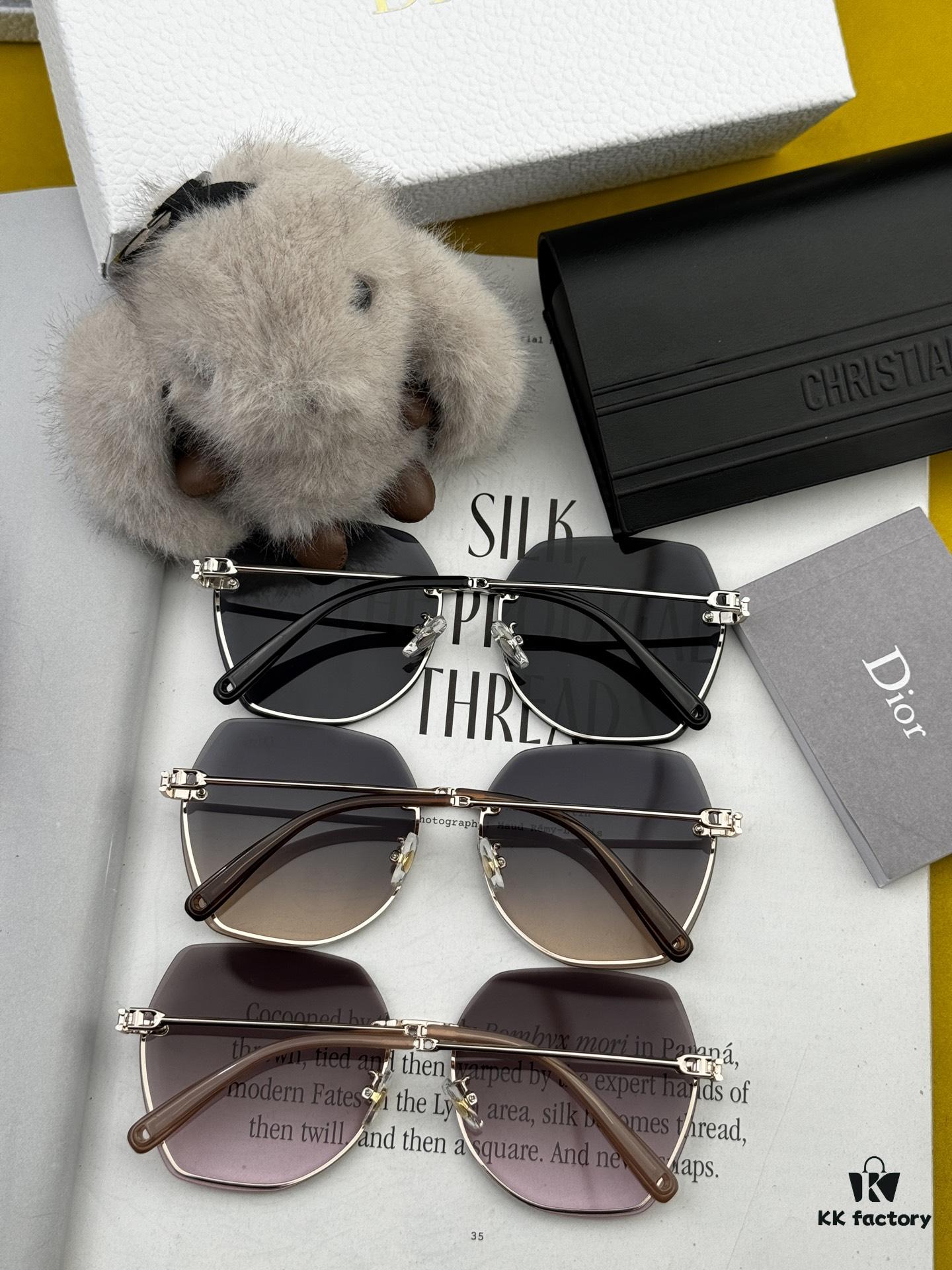 Nylon Polarized Series DIOR Frameless Sunglasses with Polygonal Design, Universal Fit for All Face Shapes, Stylish with Coats or Dresses, Nylon Polarized Lenses for UV Protection