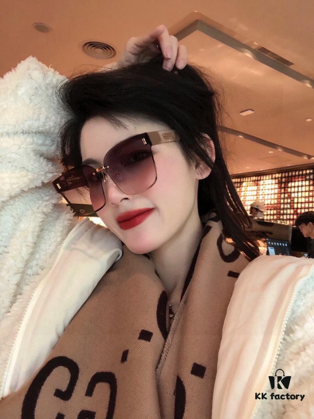 Nylon Polarized Series: DIOR Oversized Square Frame Sunglasses with Classic Design, Universal Fit for All Face Shapes, Stylish Look with Trench Coats or Dresses, Nylon Polarized Lenses for UV Protection, Model: CD1192