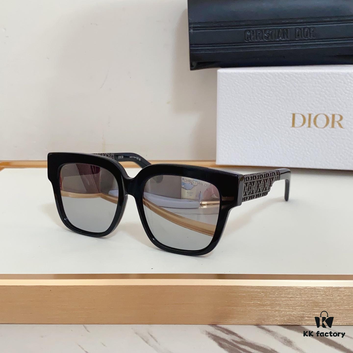 140 DIO* Official New Arrival – DioRésille Acetate Butterfly Frame with Golden Metal Temples, Featuring Exquisite Cannage Pattern and CD Logo