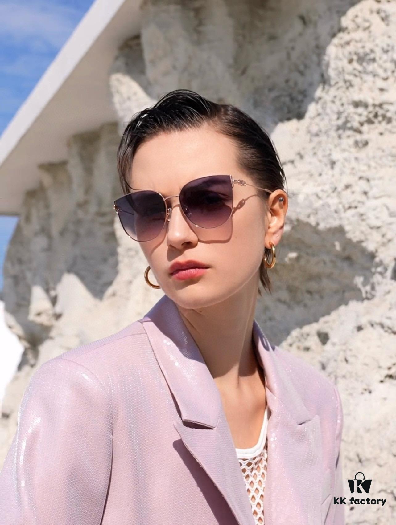 DIOR Volcano ☔️ Fashion Round Frame Sunglasses Lens Top Luxury High Quality Women's Driving Sunglasses Model: CD4311