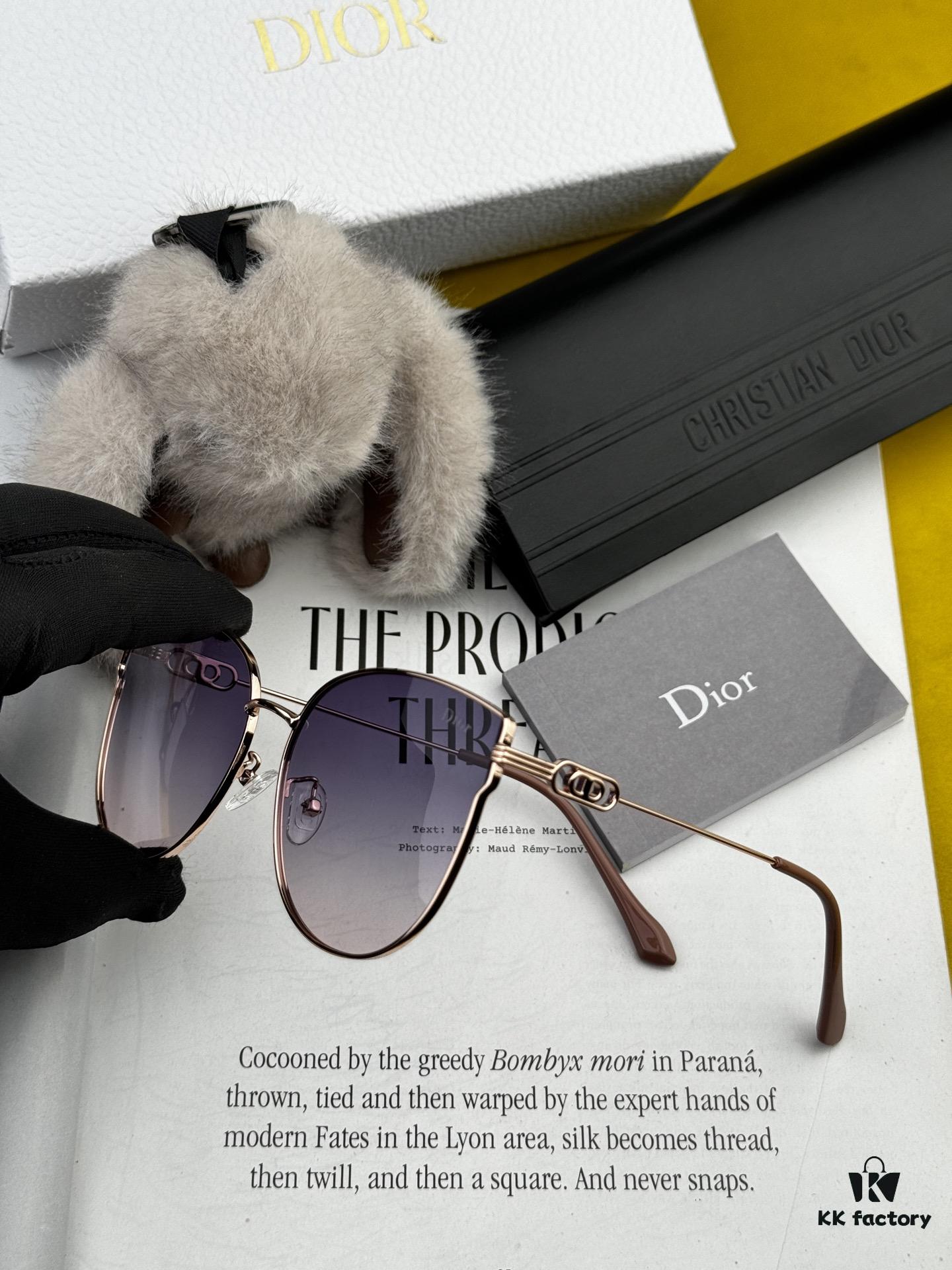 DIOR Volcano ☔️ Fashion Round Frame Sunglasses Lens Top Luxury High Quality Women's Driving Sunglasses Model: CD4311