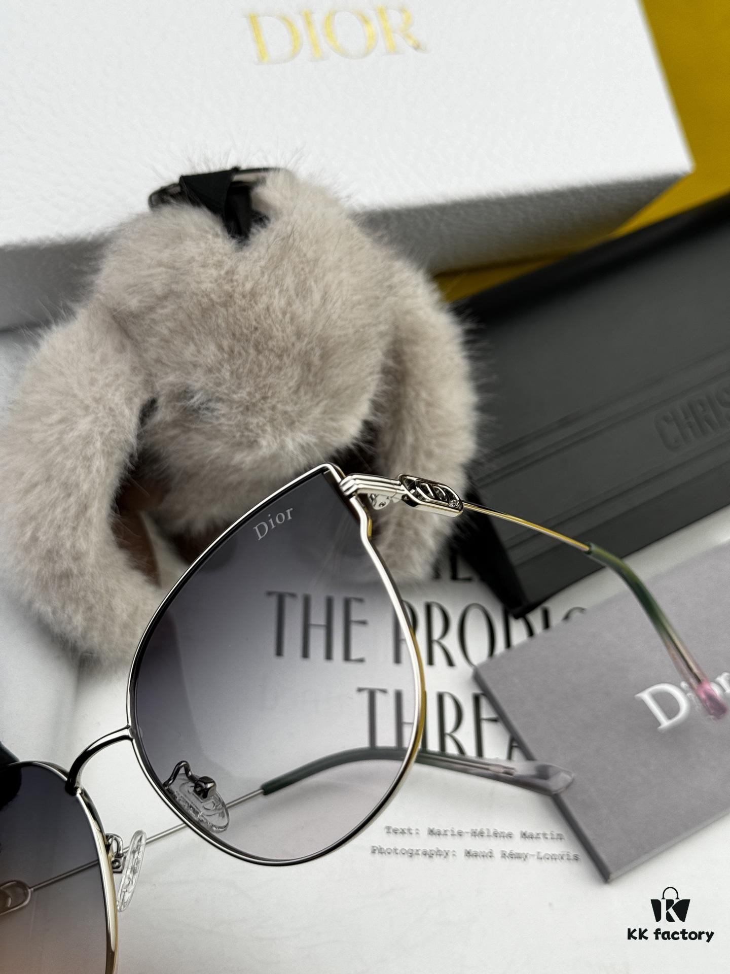 DIOR Volcano ☔️ Fashion Round Frame Sunglasses Lens Top Luxury High Quality Women's Driving Sunglasses Model: CD4311
