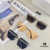 Dior Letter Curve Metal Frame Sunglasses Unisex Fashion Oversized Rimless Edge-Cut Sun Glasses for Large Faces