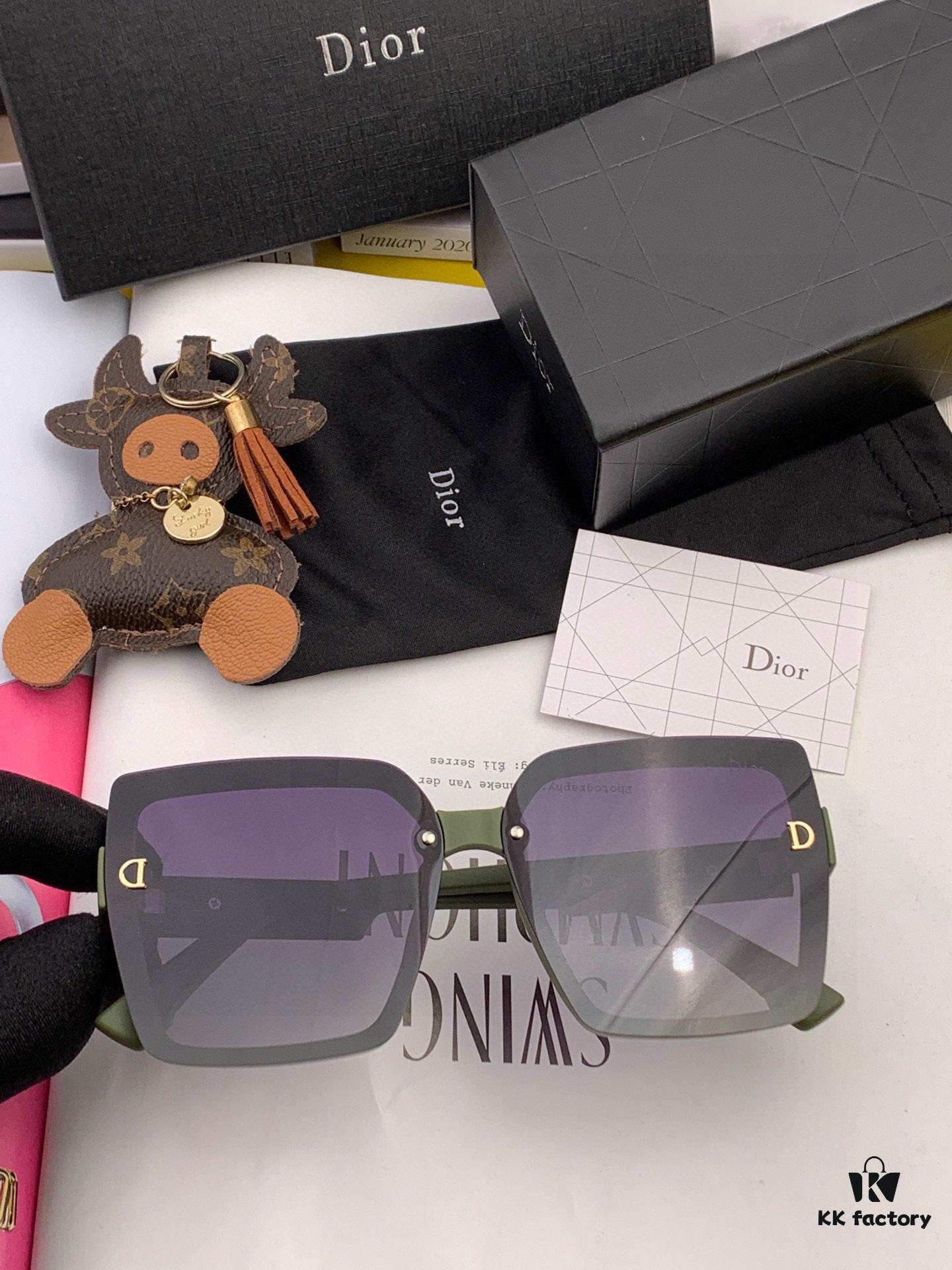 【DIOR - Dior】2025 Spring New Arrival Trendy Popular Fashion Square Polarized Sunglasses High Quality Comfortable Fit Influencer Favorite Sunglasses Model: D6514
