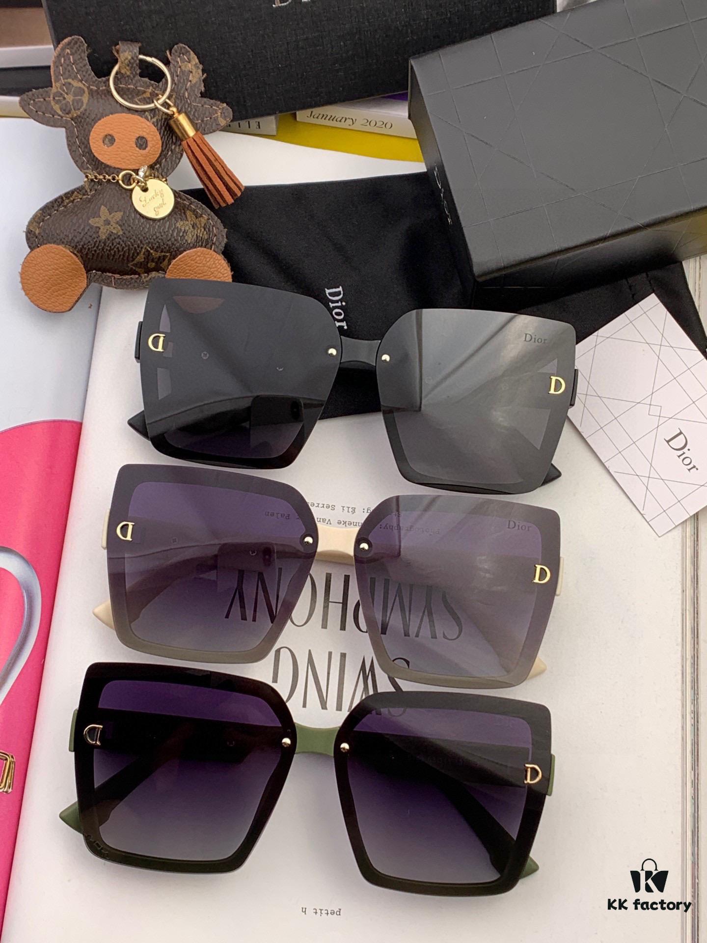 【DIOR - Dior】2025 Spring New Arrival Trendy Popular Fashion Square Polarized Sunglasses High Quality Comfortable Fit Influencer Favorite Sunglasses Model: D6514