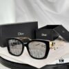 DIOR 30Montaigne S13F Square Sunglasses in Black Acetate with Gold-Tone Metal Temples and Gray Lenses