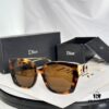 DIOR 30Montaigne S13F Square Sunglasses in Black Acetate with Gold-Tone Metal Temples and Gray Lenses