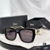 DIOR 30Montaigne S13F Square Sunglasses in Black Acetate with Gold-Tone Metal Temples and Gray Lenses