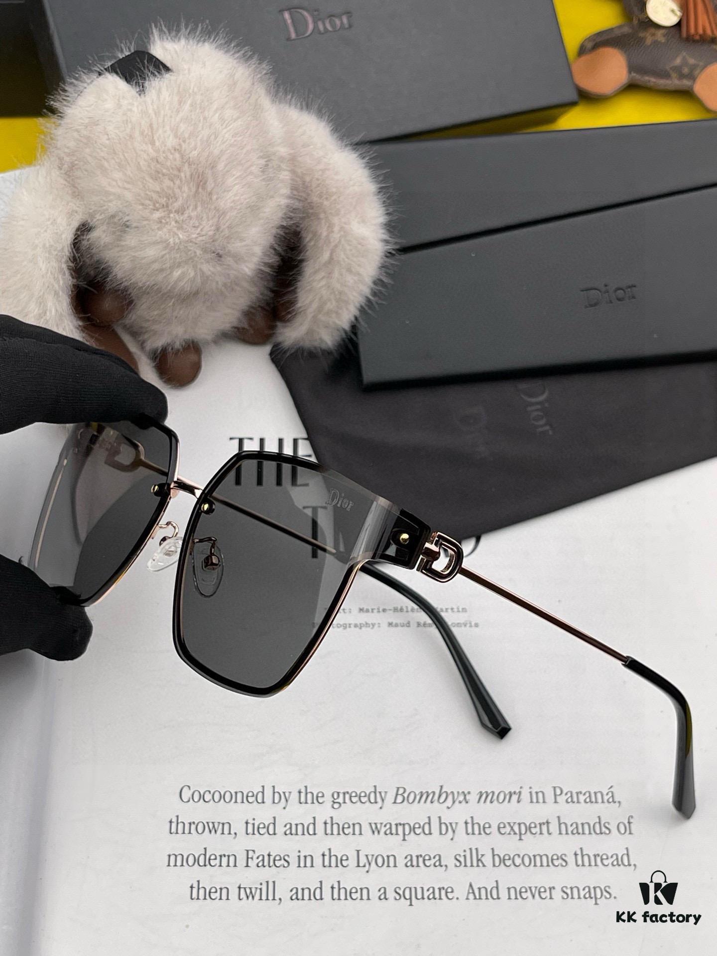 DIOR Volcano ☔️ Fashion Frameless Sunglasses Lenses, Top Luxury [Strong] High Quality [Victory][Kiss] 🍦🍨 [Proud] Exceptional Elegance 😄 🍫🍪 Women's Driving Sunglasses [Love] Model: CD05811 Eyewear Sunglasses