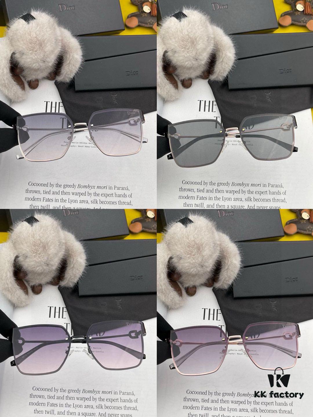 DIOR Volcano ☔️ Fashion Frameless Sunglasses Lenses, Top Luxury [Strong] High Quality [Victory][Kiss] 🍦🍨 [Proud] Exceptional Elegance 😄 🍫🍪 Women's Driving Sunglasses [Love] Model: CD05811 Eyewear Sunglasses