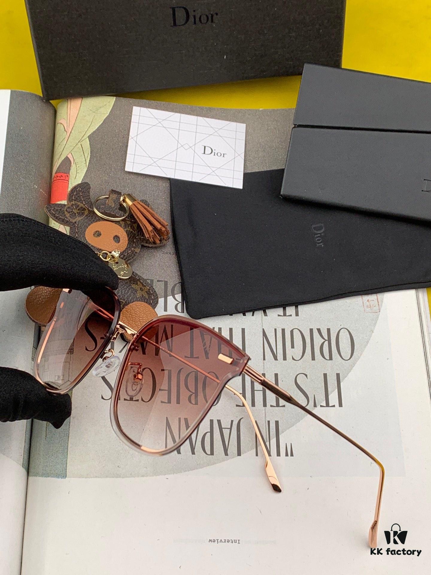 DIOR 2024 New Women's Square Sunglasses, Driving Sunglasses, New Lightweight Metal Frameless Sunglasses, Stylish, Elegant, Comfortable and Luxurious, Ultra-Light Model: D4170