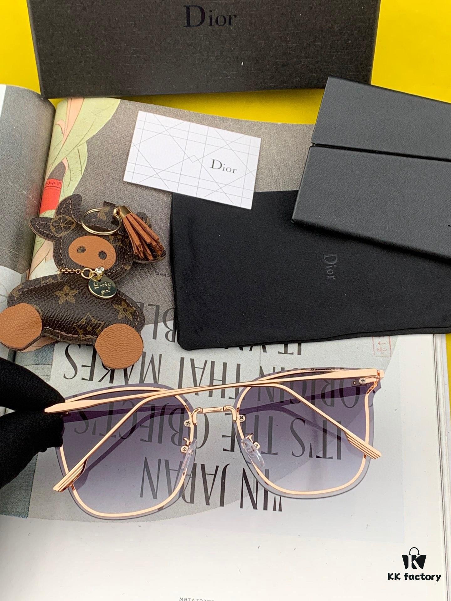 DIOR 2024 New Women's Square Sunglasses, Driving Sunglasses, New Lightweight Metal Frameless Sunglasses, Stylish, Elegant, Comfortable and Luxurious, Ultra-Light Model: D4170