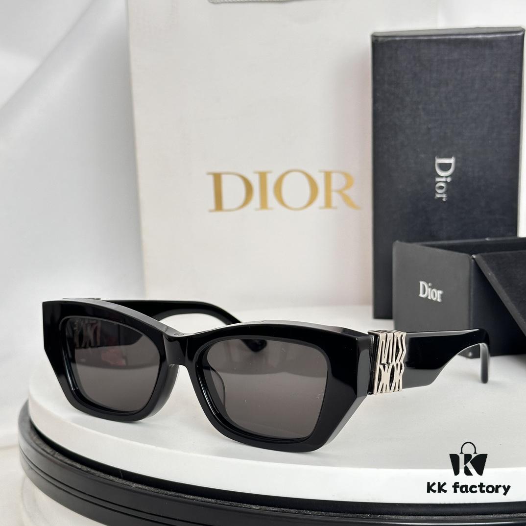 DIO* High-Quality Official New Arrival Sunglasses with Acetate Frame and Wide Temples, Featuring Gold-Finished Metal Miss Dior Logo