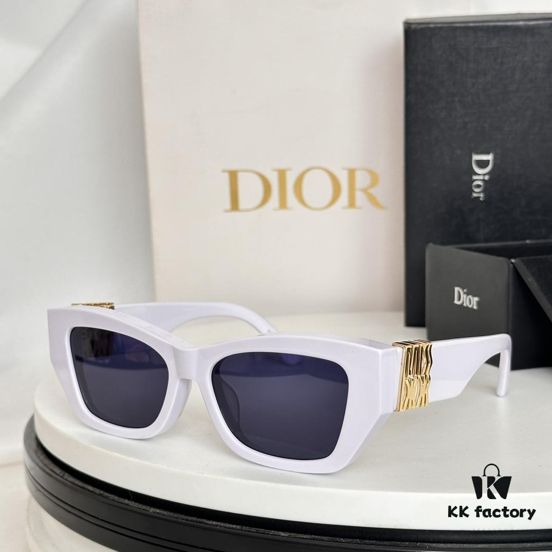 DIO* High-Quality Official New Arrival Sunglasses with Acetate Frame and Wide Temples, Featuring Gold-Finished Metal Miss Dior Logo