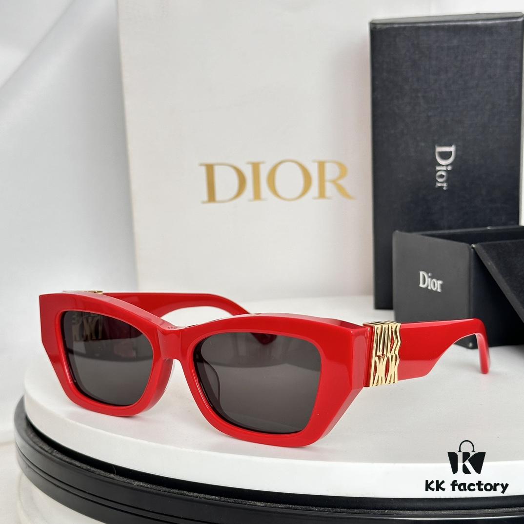 DIO* High-Quality Official New Arrival Sunglasses with Acetate Frame and Wide Temples, Featuring Gold-Finished Metal Miss Dior Logo