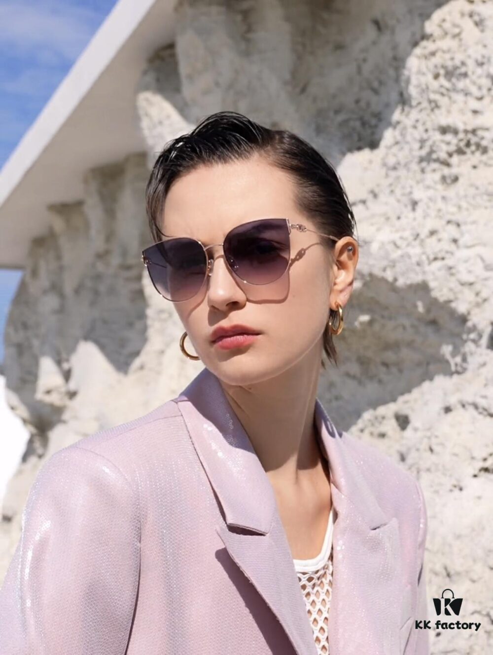 DIOR Volcano ☔️ Fashion Round Frame Sunglasses Lens Top Luxury High Quality Women's Driving Sunglasses Model: CD4311