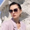 DIOR Volcano ☔️ Fashion Round Frame Sunglasses Lens Top Luxury High Quality Women's Driving Sunglasses Model: CD4311