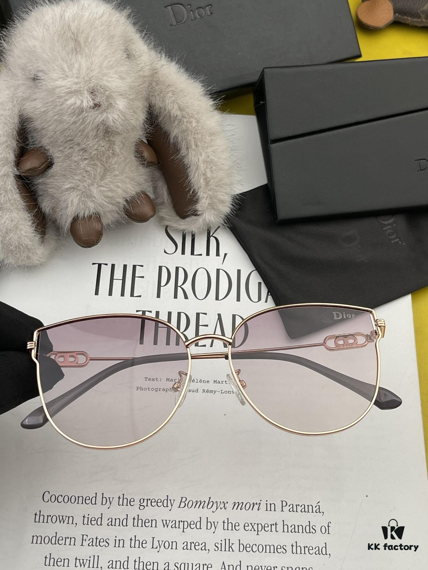 DIOR Volcano ☔️ Fashion Round Frame Sunglasses Lens Top Luxury High Quality Women's Driving Sunglasses Model: CD4311