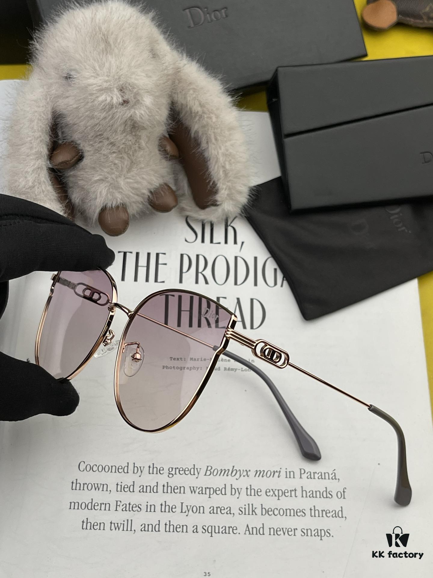 DIOR Volcano ☔️ Fashion Round Frame Sunglasses Lens Top Luxury High Quality Women's Driving Sunglasses Model: CD4311