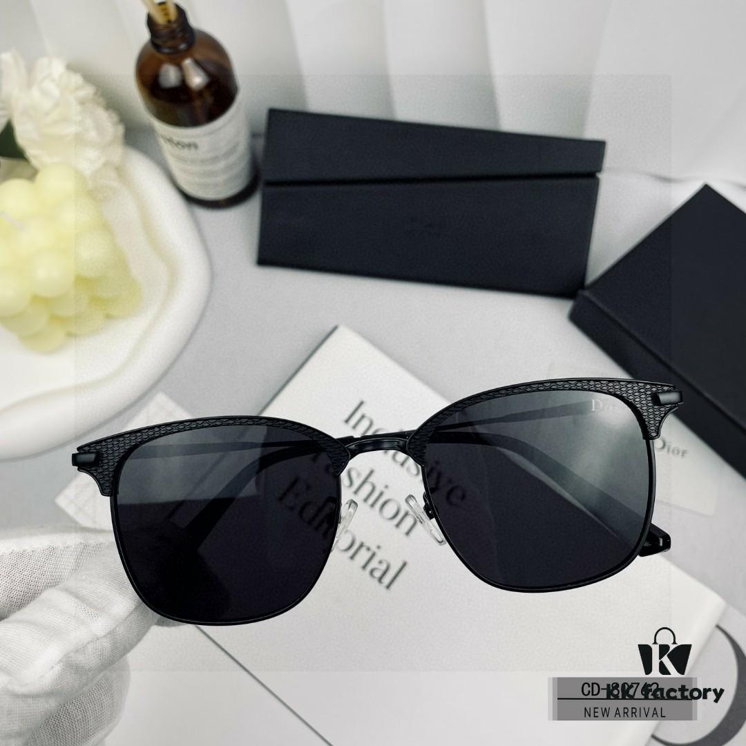 DIOR France New High-Quality Stainless Steel Polarized Sunglasses with POLAROID HD Resin Lenses - Model 80762