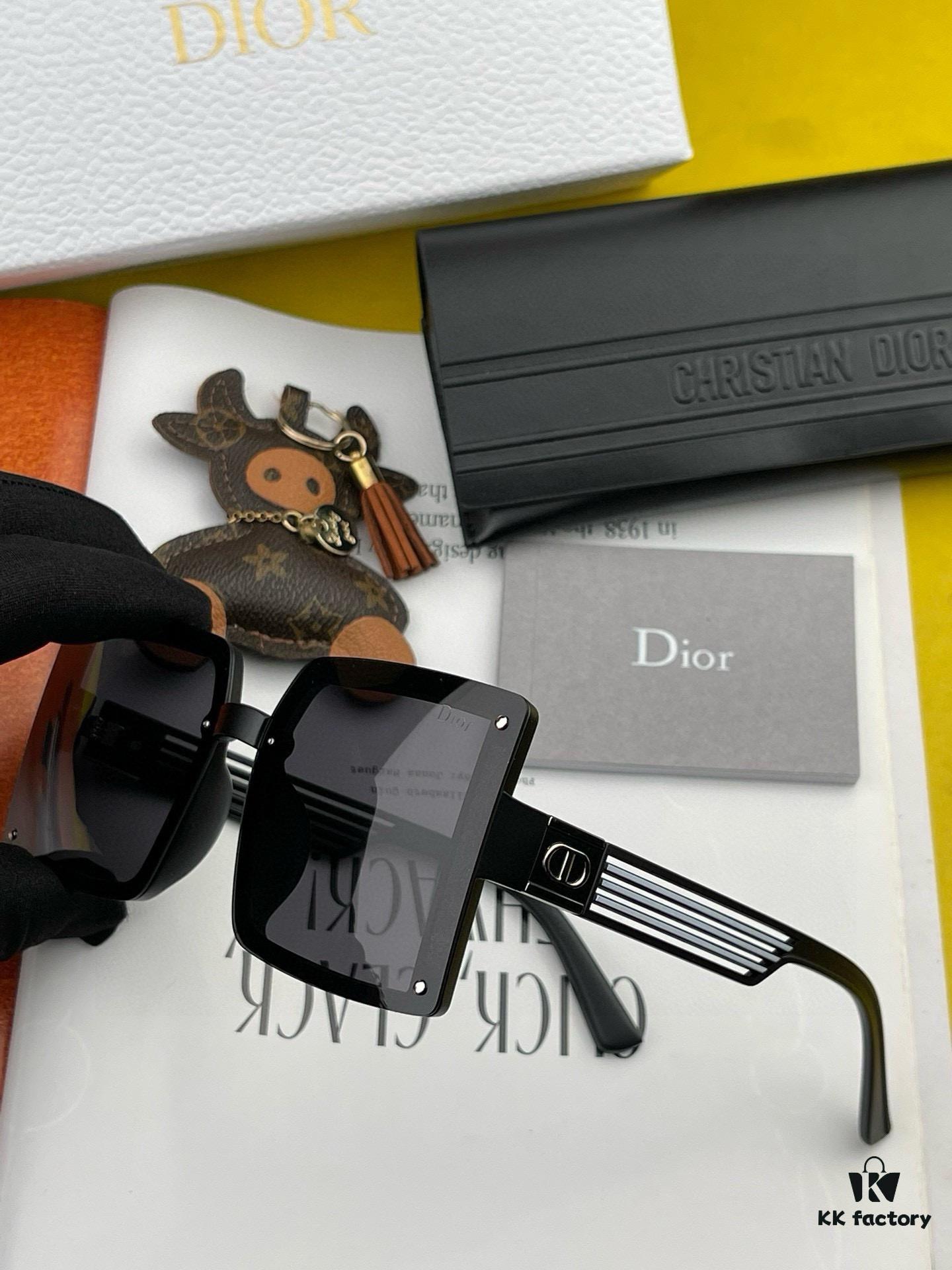 【DIOR - Dior】2024 Spring New Arrival Trendy Fashion Square Polarized Sunglasses High Quality Comfortable Wear Influencer Favorite Style Model: D1297 Eyeglasses Sunglasses