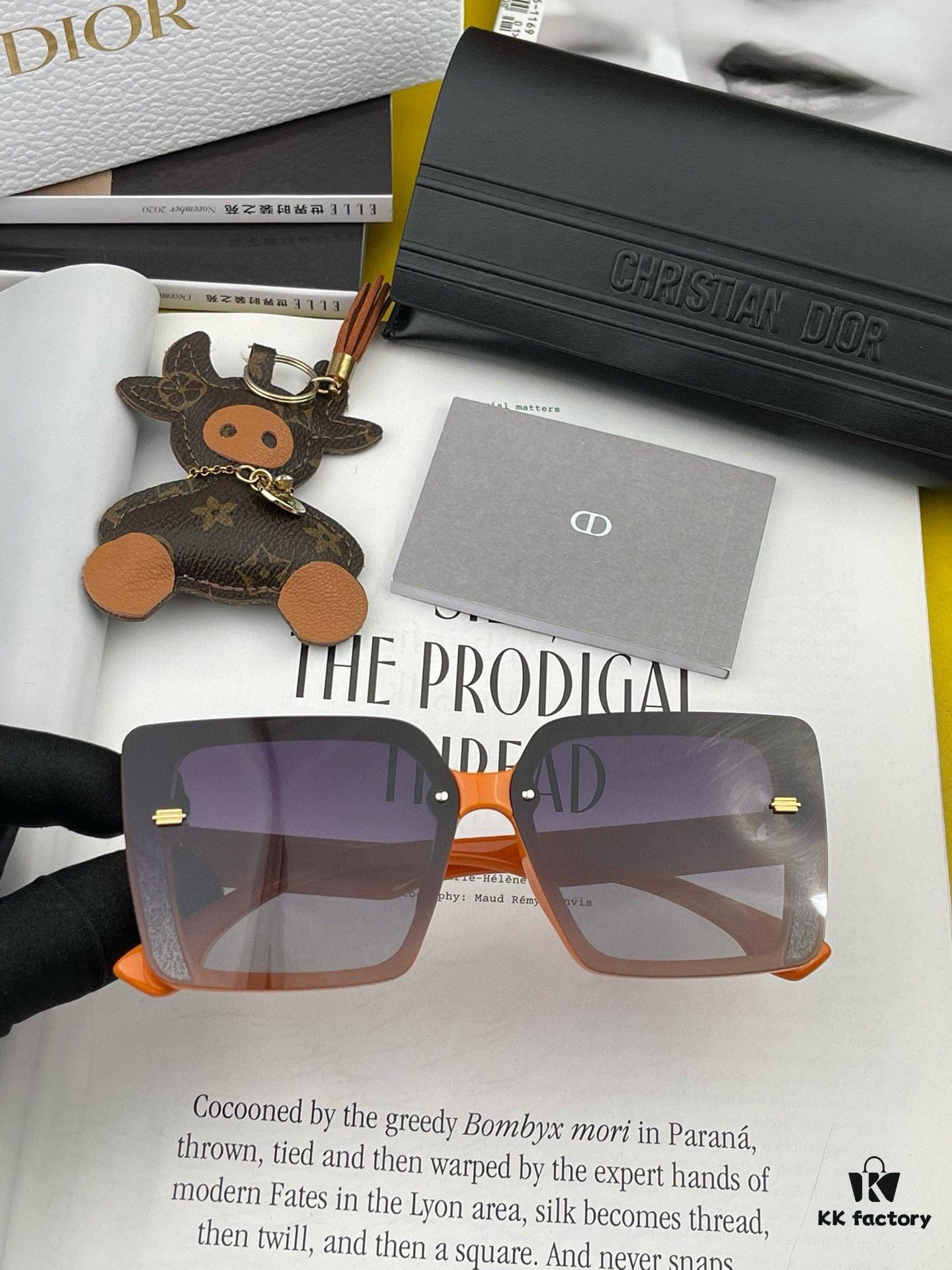 【DIOR】2024 Spring New Arrival Trendy Fashion Square Polarized Sunglasses High-Quality Comfortable Fit Influencer Style Women's HD Thickened Polarized Sunglasses 🕶️ High-Quality TR Frame Model: CD0351