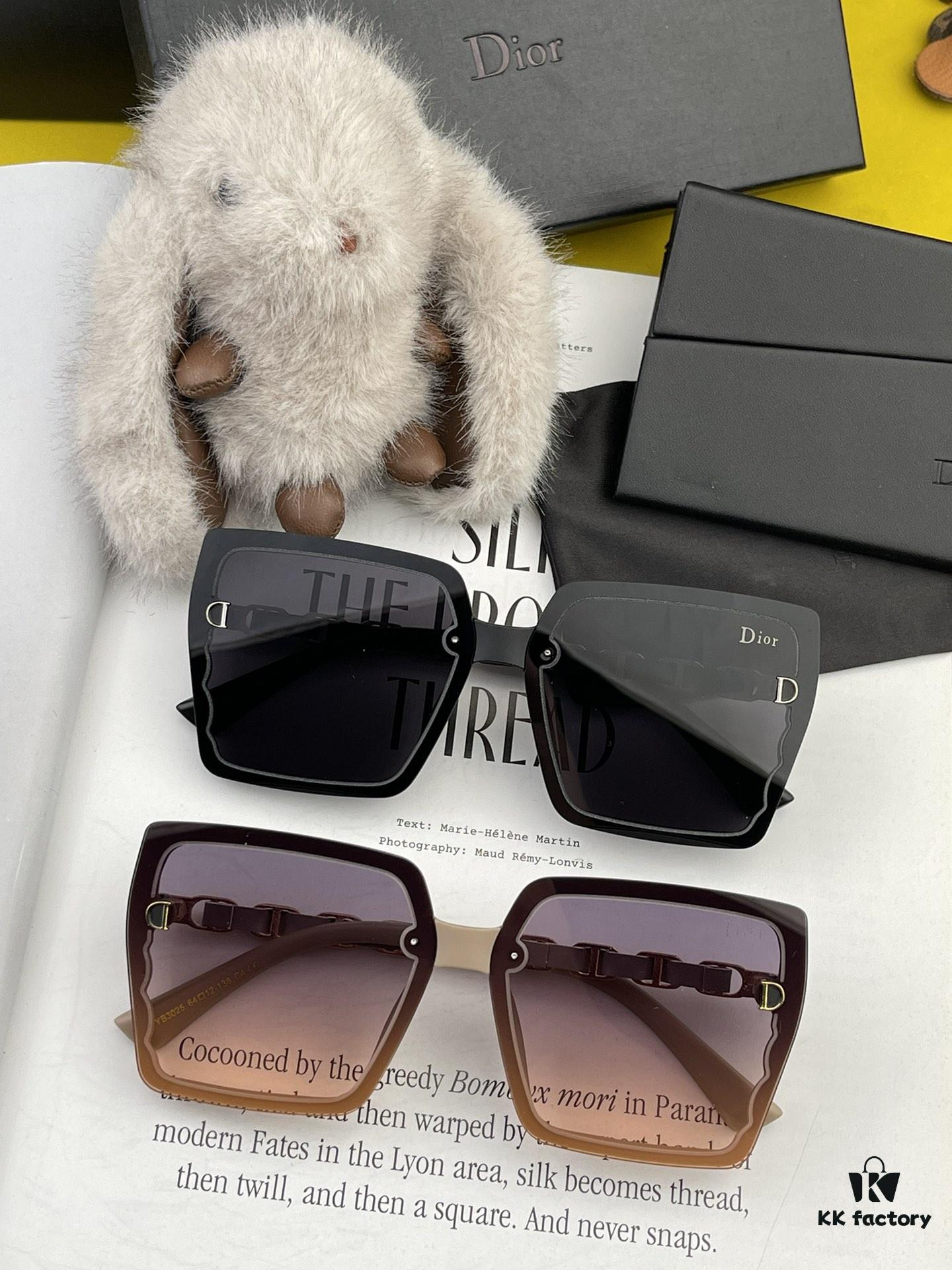 DIOR 2024 Spring New Arrival Original Shipment Viral Luxury Square Sunglasses Classic One-Piece Frame UV Protection High-Quality Authentic Design Model CD5302