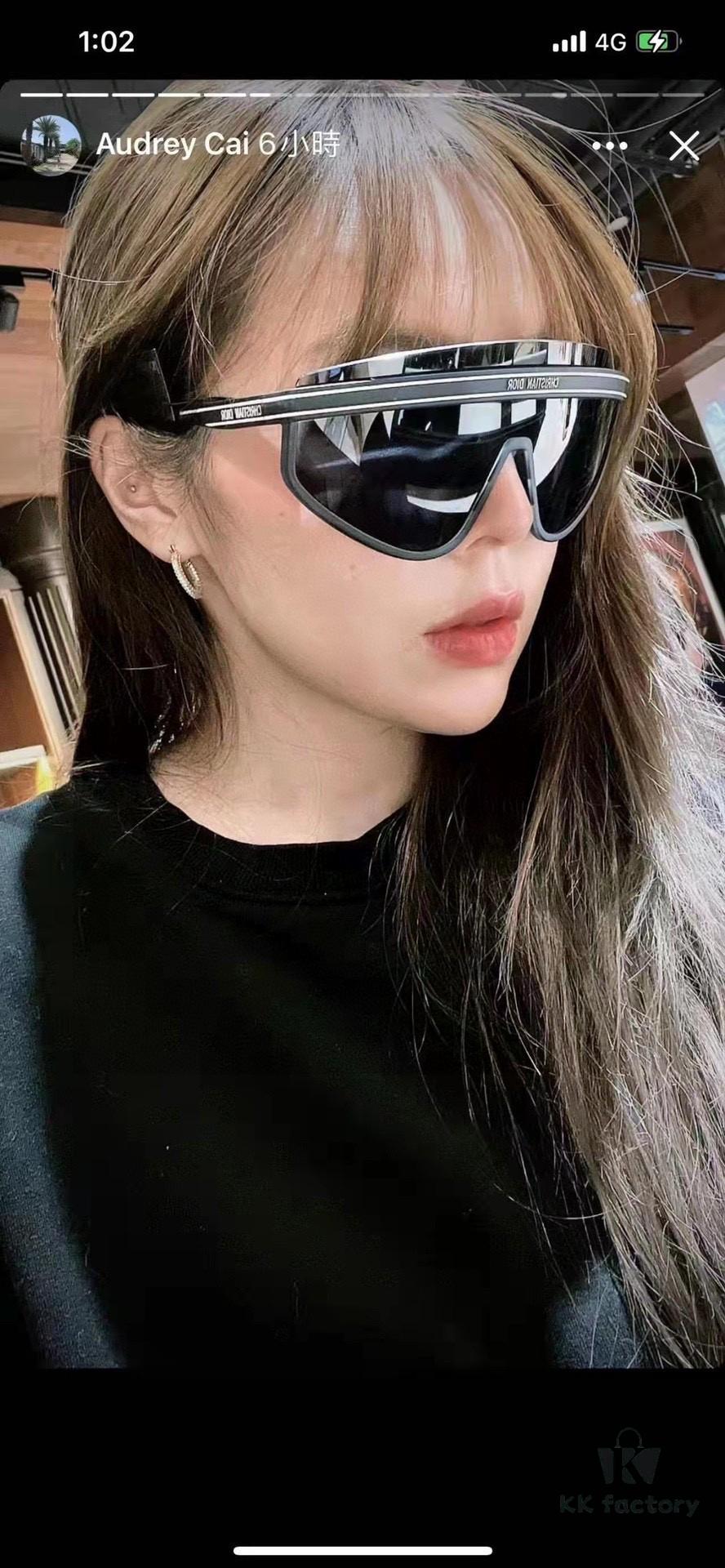 DIOR Goggles - Fashionable Integrated Oversized Sunglasses for Women, Trendy Ins-Style UV-Protective Sun Glasses, Sun Protection Cross-border Eyewear Sunglasses