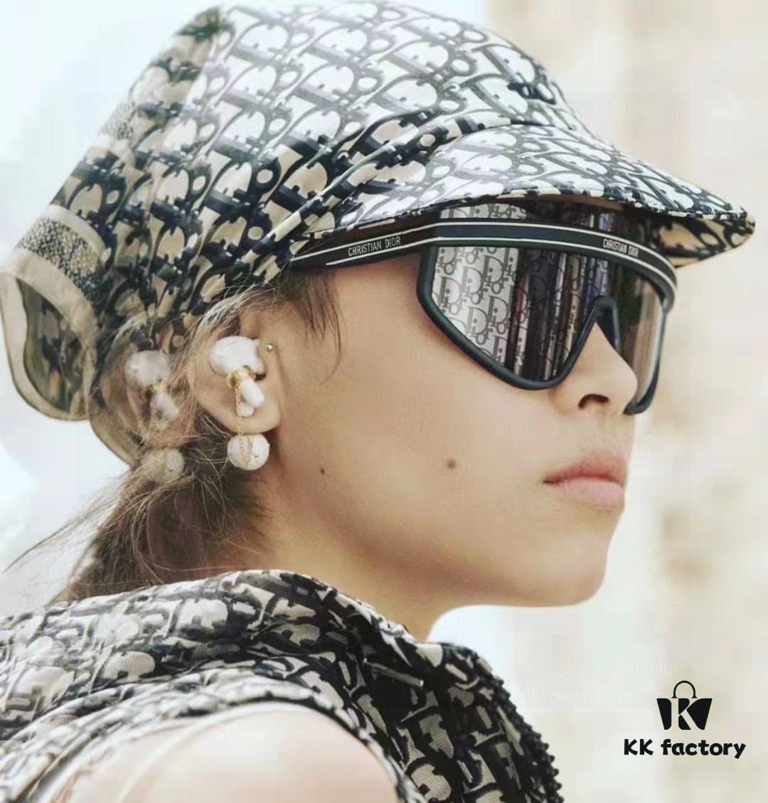 DIOR Goggles Sunglasses Women's One-Piece Oversized Fashion Sun Glasses Trendy UV Protection Eyewear