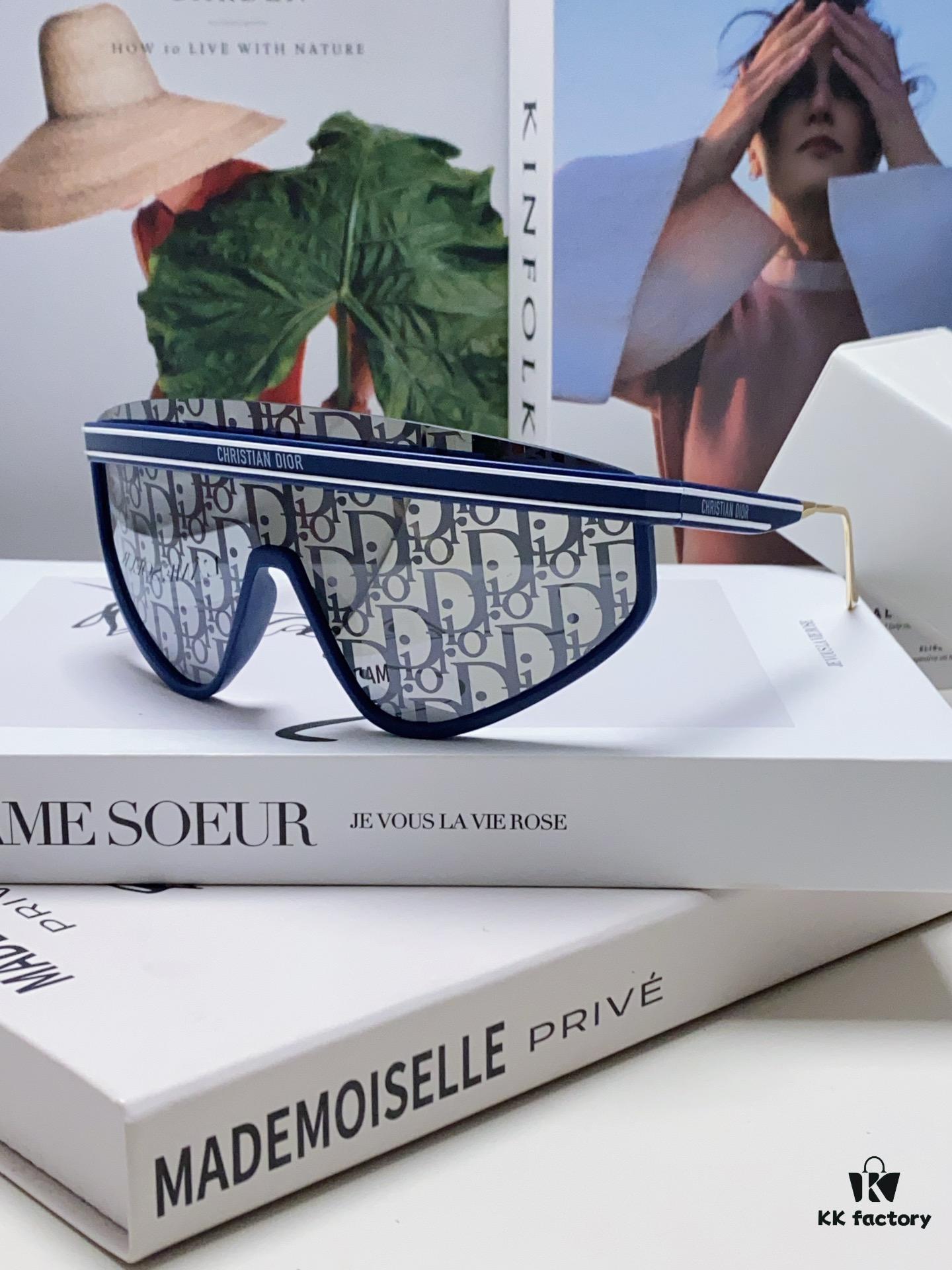 DIOR Goggles Sunglasses Women's One-Piece Oversized Fashion Sun Glasses Trendy UV Protection Eyewear