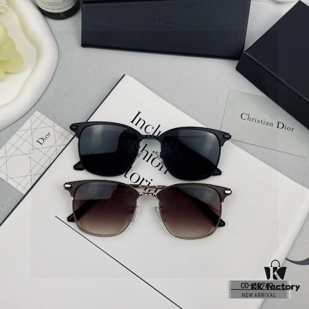 DIOR France New High-Quality Lightweight Stainless Steel Polarized Sunglasses with POLAROID Resin Lenses, 100% UV Protection, Stylish and Comfortable Driving Sunglasses Model: 80762