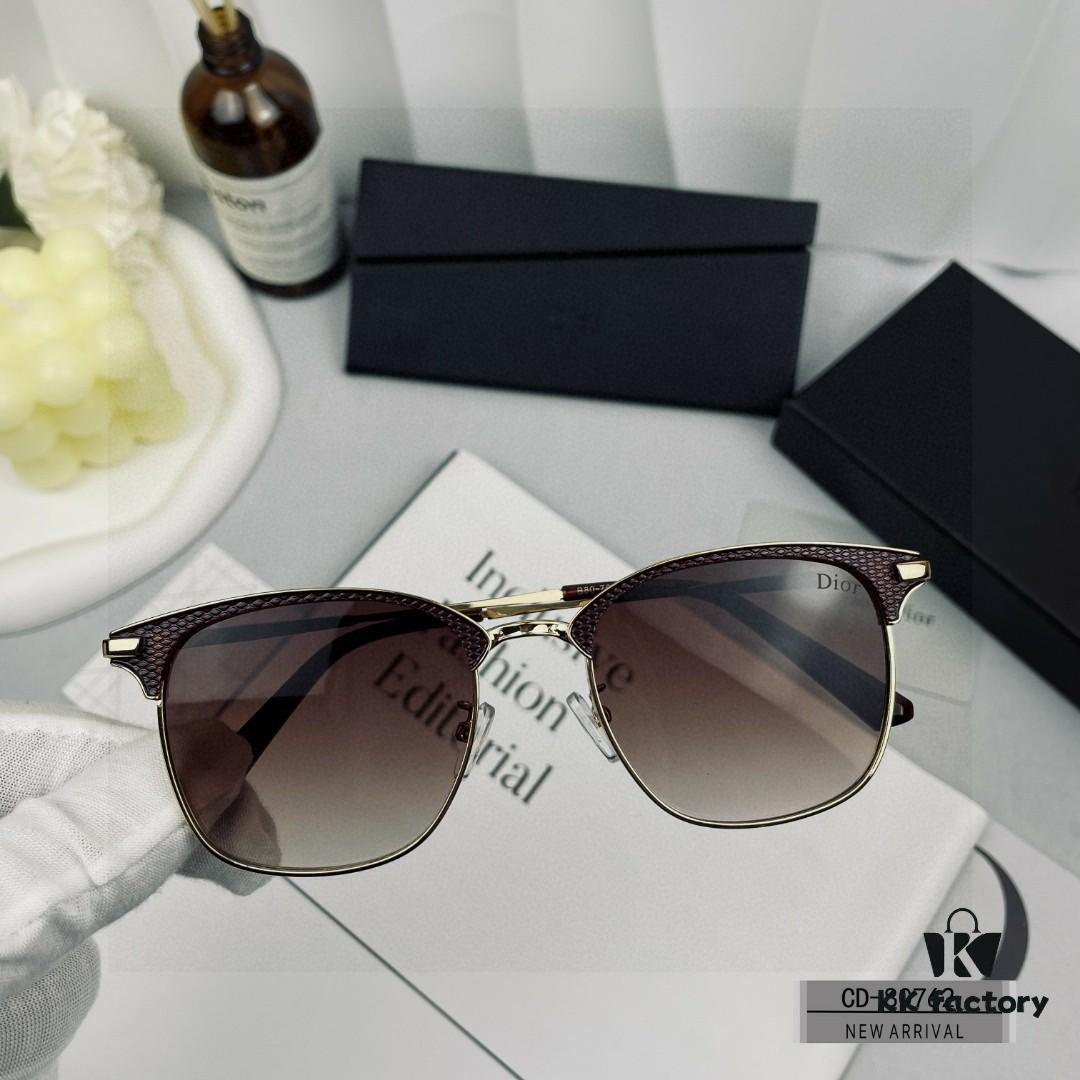 DIOR France New High-Quality Lightweight Stainless Steel Polarized Sunglasses with POLAROID Resin Lenses, 100% UV Protection, Stylish and Comfortable Driving Sunglasses Model: 80762