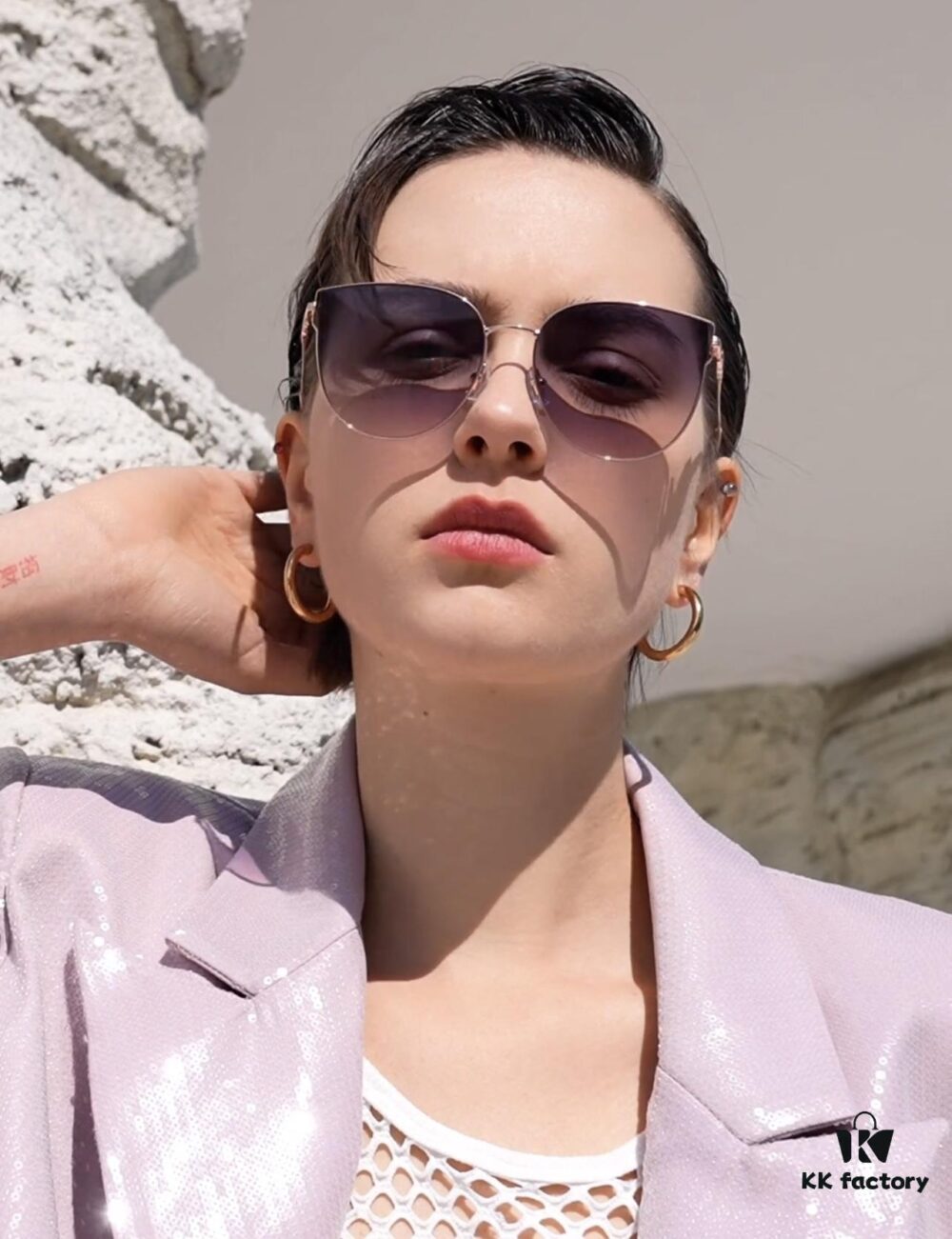 DIOR Volcano Umbrella Fashion Round Frame Sunglasses Lens Top Luxury High Quality Women's Driving Sunglasses Model: CD4311