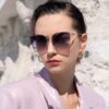 DIOR Volcano Umbrella Fashion Round Frame Sunglasses Lens Top Luxury High Quality Women's Driving Sunglasses Model: CD4311
