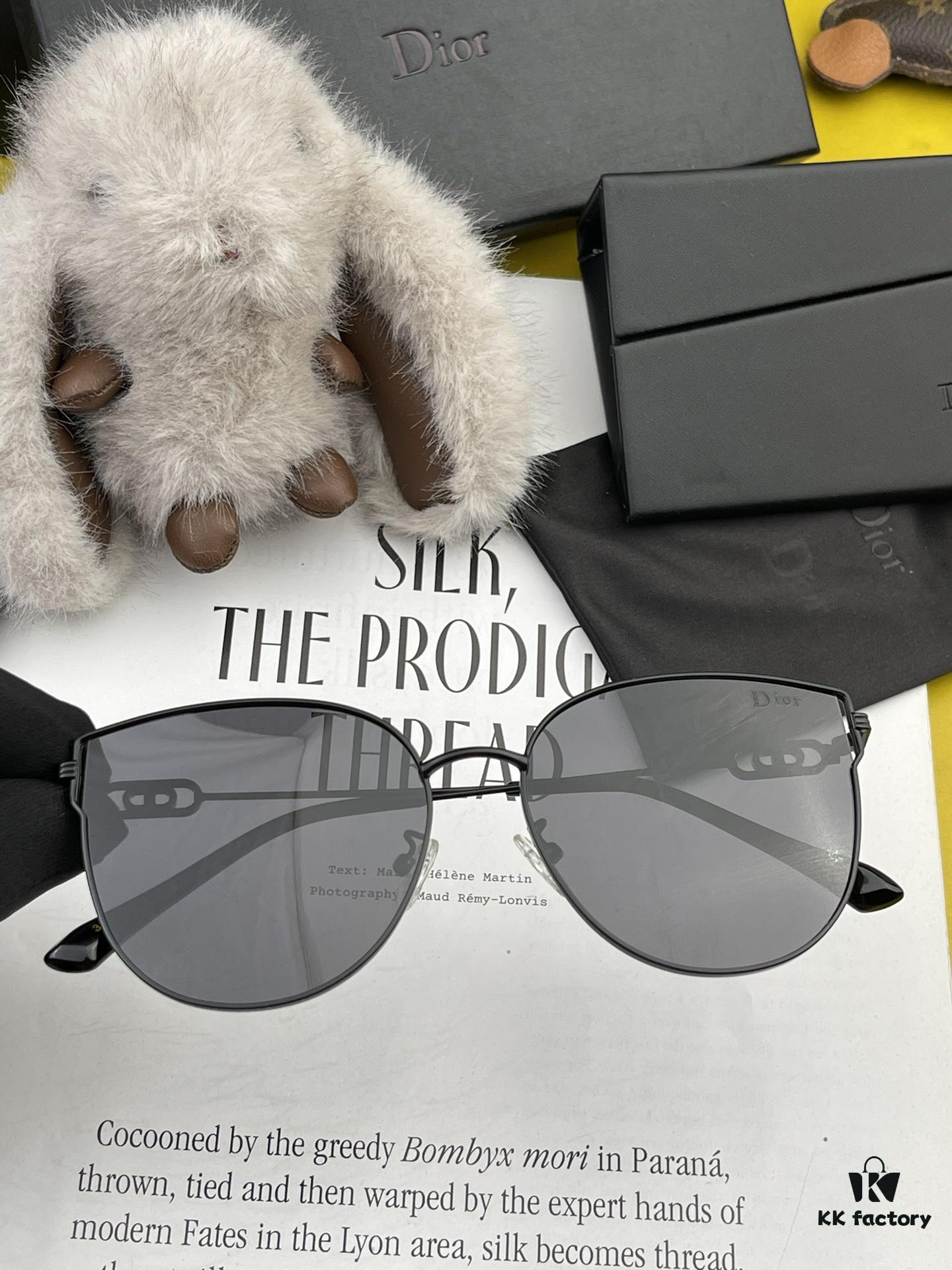 DIOR Volcano Umbrella Fashion Round Frame Sunglasses Lens Top Luxury High Quality Women's Driving Sunglasses Model: CD4311