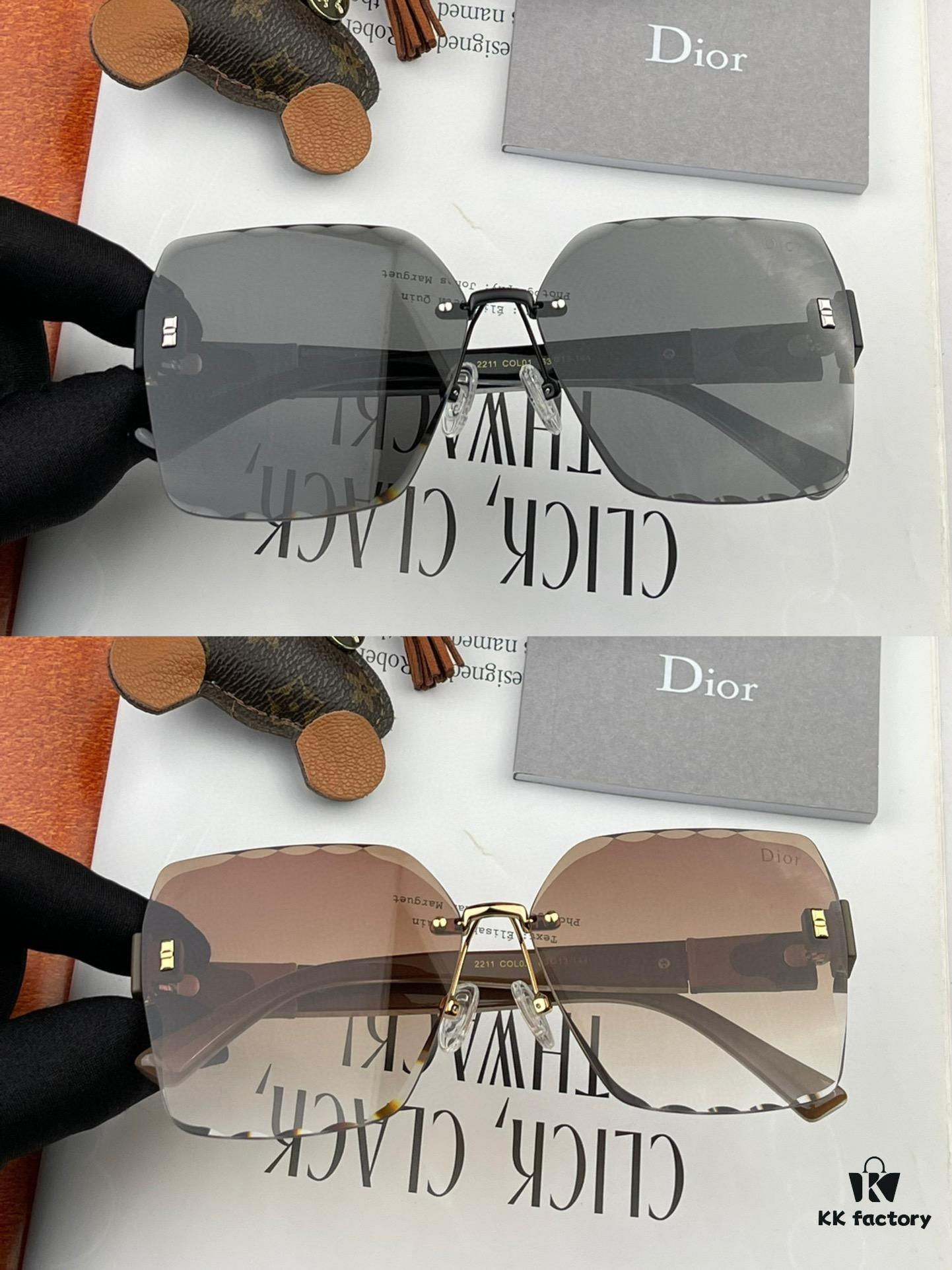 【DIOR】2024 Spring New Arrival Trendy Fashion Rectangular Polarized Sunglasses High-Quality Comfortable Wear Influencer Favorite Women's HD Thickened Polarized Sunglasses🕶️ High-Quality TR Frame Model: CD1122