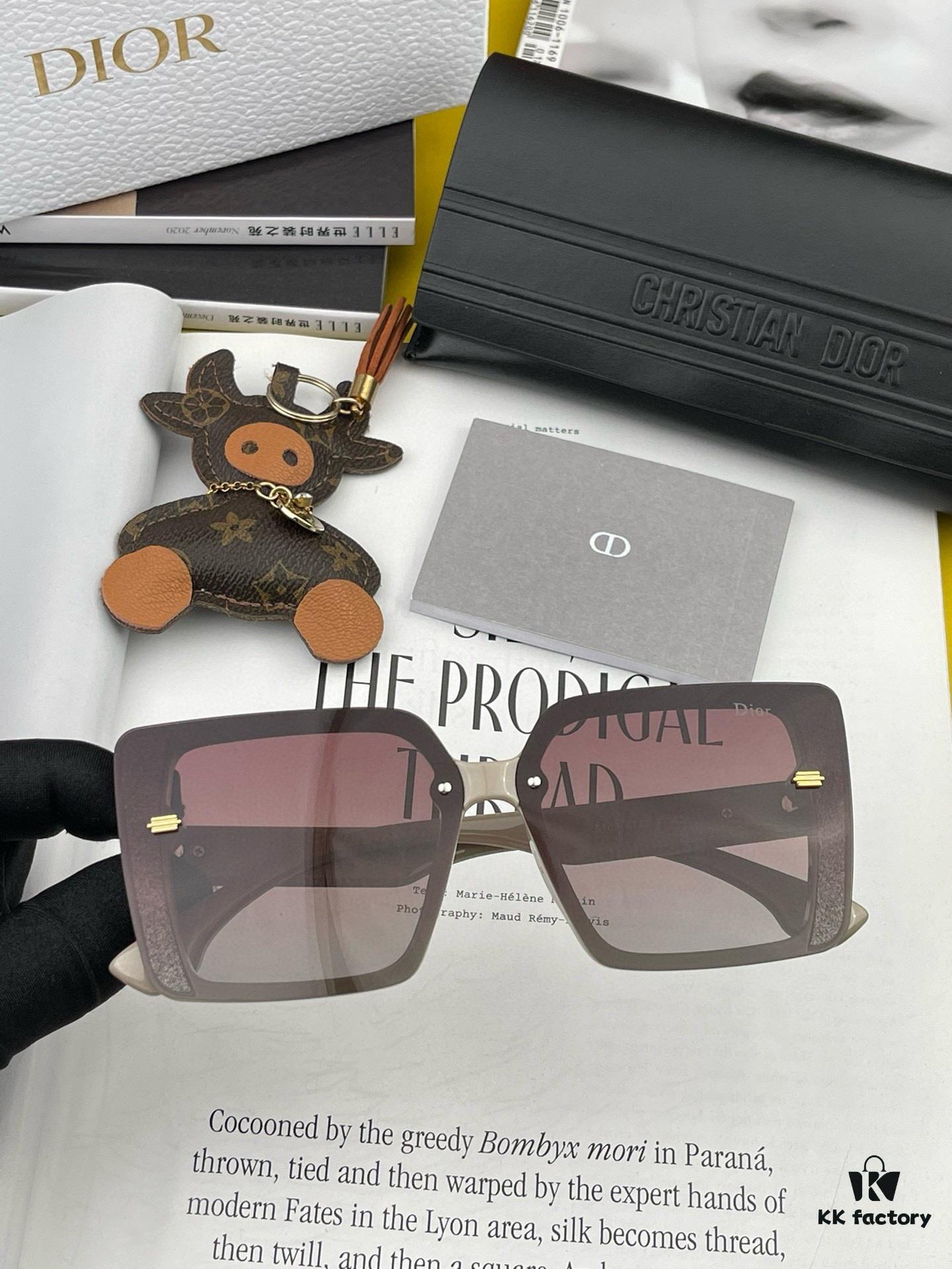 【DIOR】2024 Spring New Arrival Trendy Fashion Square Polarized Sunglasses High-Quality Comfortable Wear Popular Influencer Style Women's HD Thickened Polarized Sunglasses